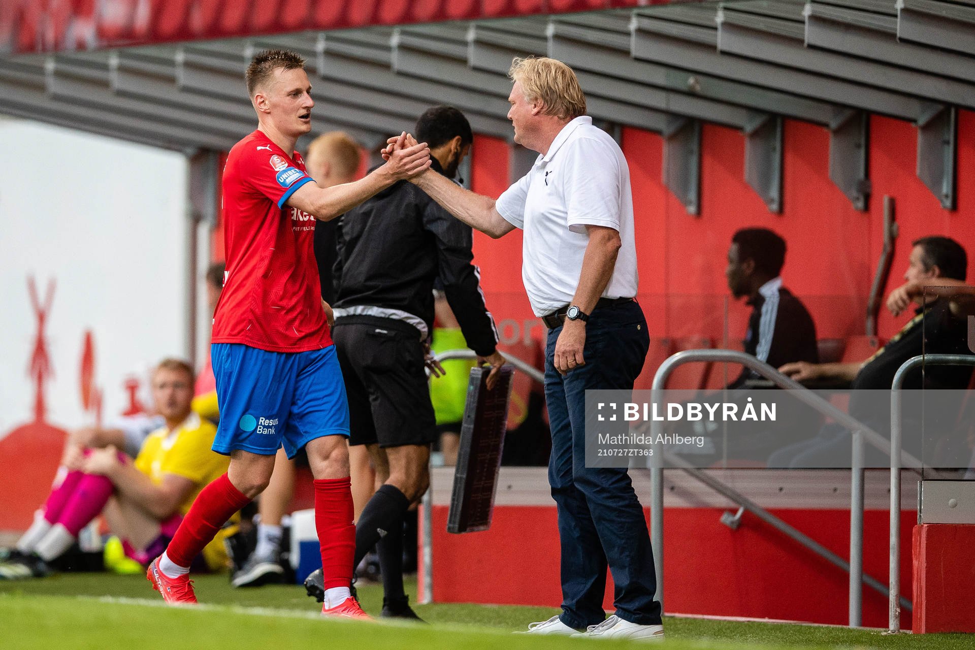 Helsingborgs Rasmus Karjalainen och tränare Jörgen