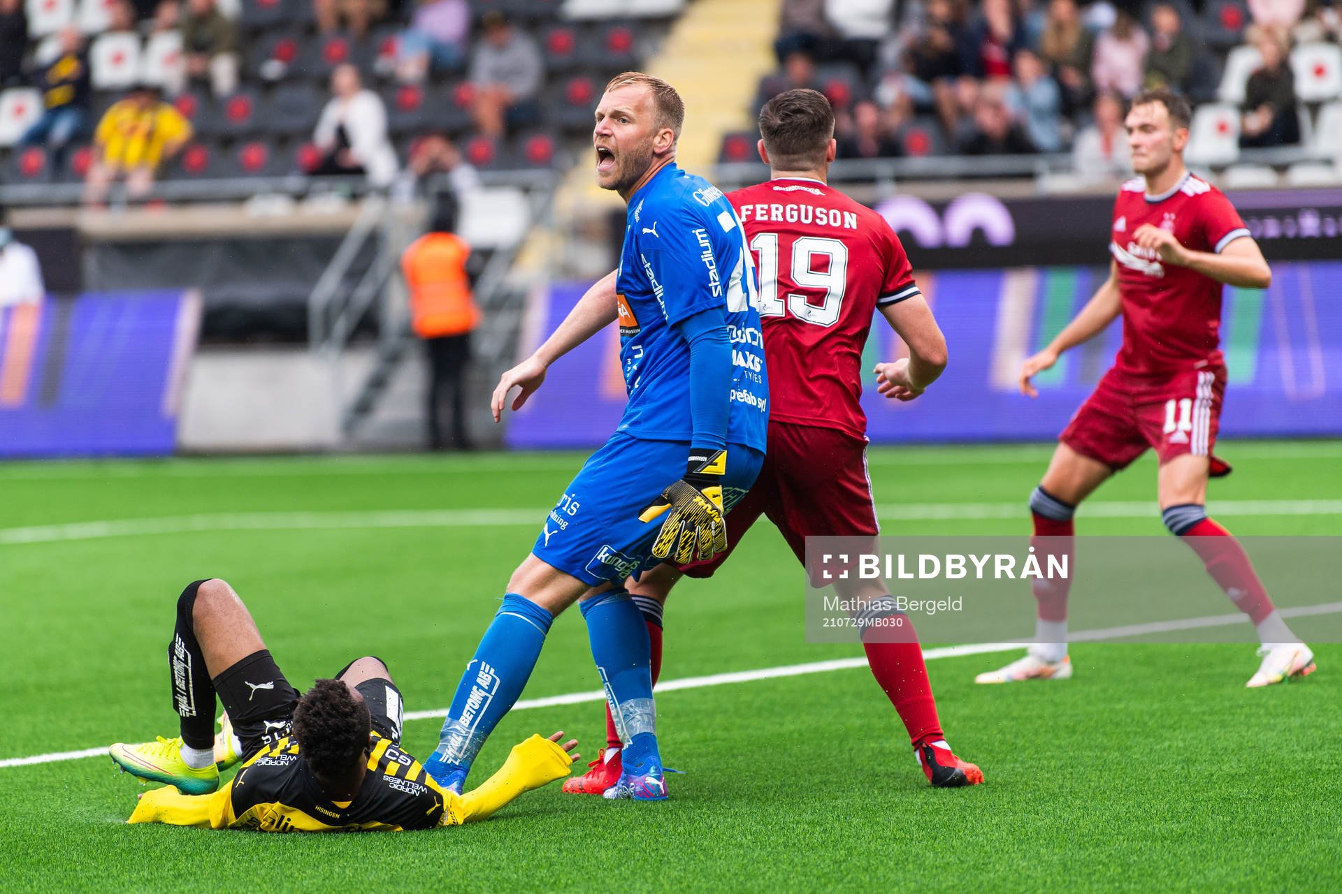 Goalkeeper Peter Abrahamsson of Häcken reacts