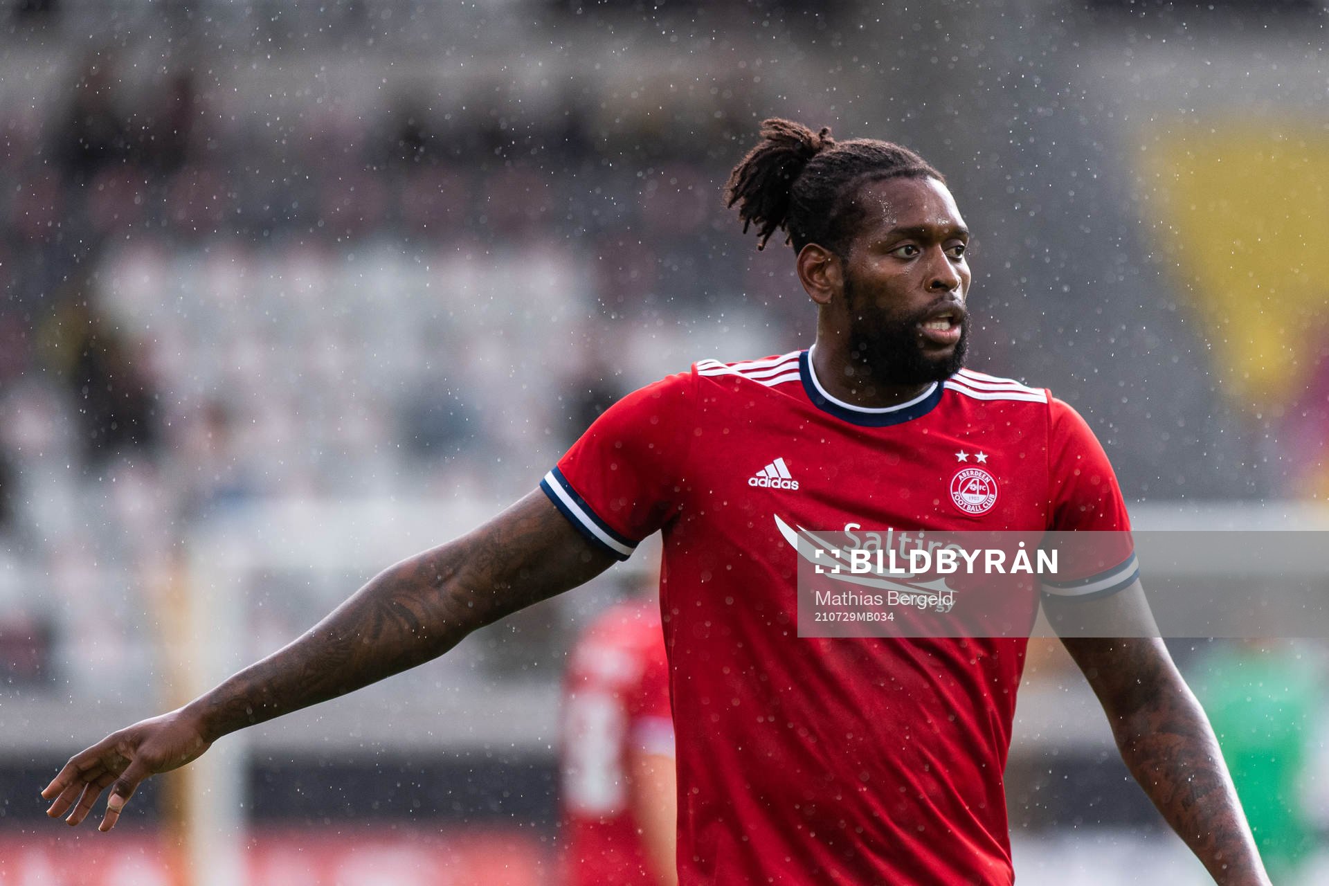 Jay Emmanuel-Thomas of Aberdeen during the UEFA Conference League qualifying match between Häcken and Aberdeen on July 29, 2021 in Göteborg. 