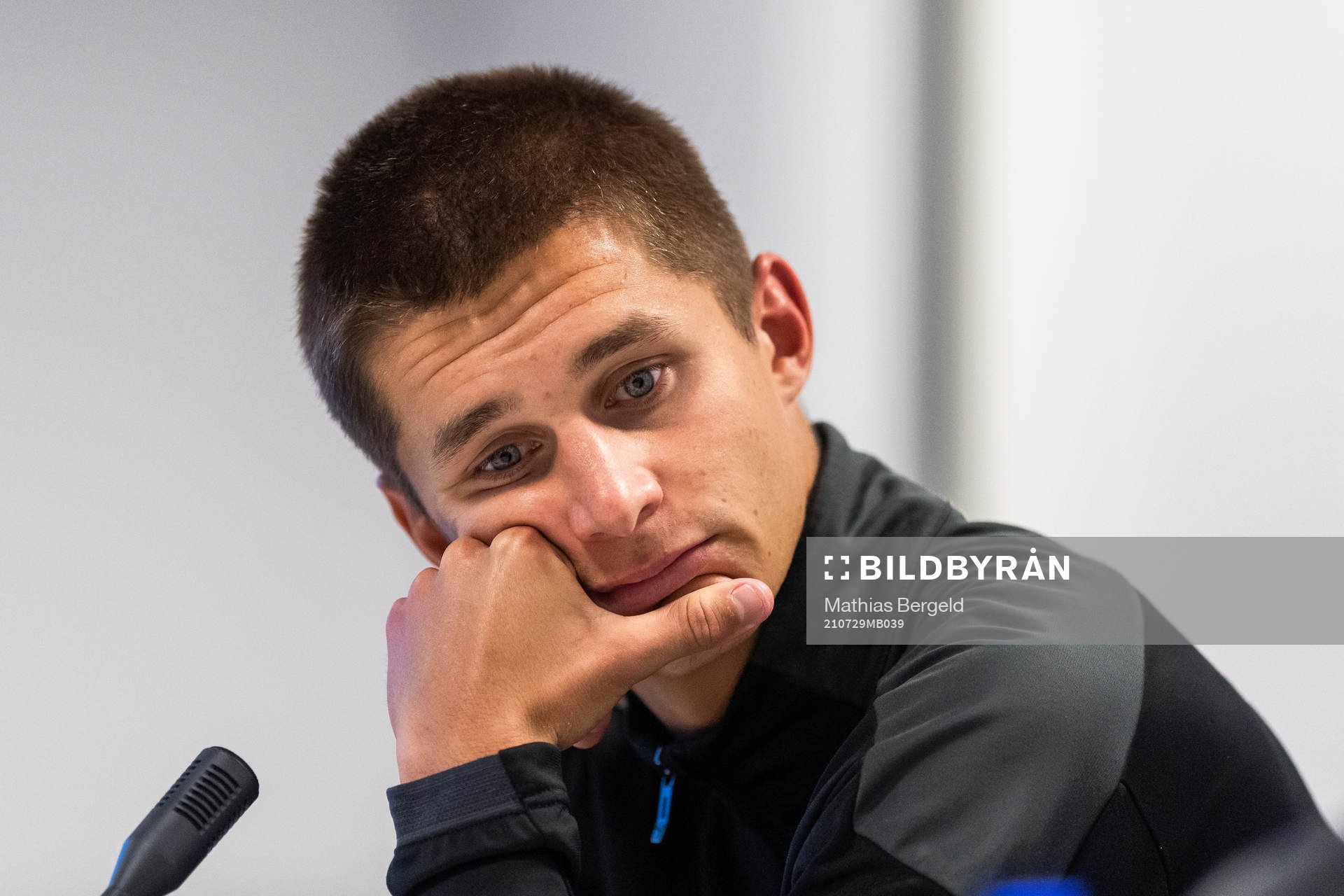 Leo Bengtsson of Häcken during the press conference after the UEFA Conference League qualifying match between Häcken and Aberdeen on July 29, 2021 in Göteborg.