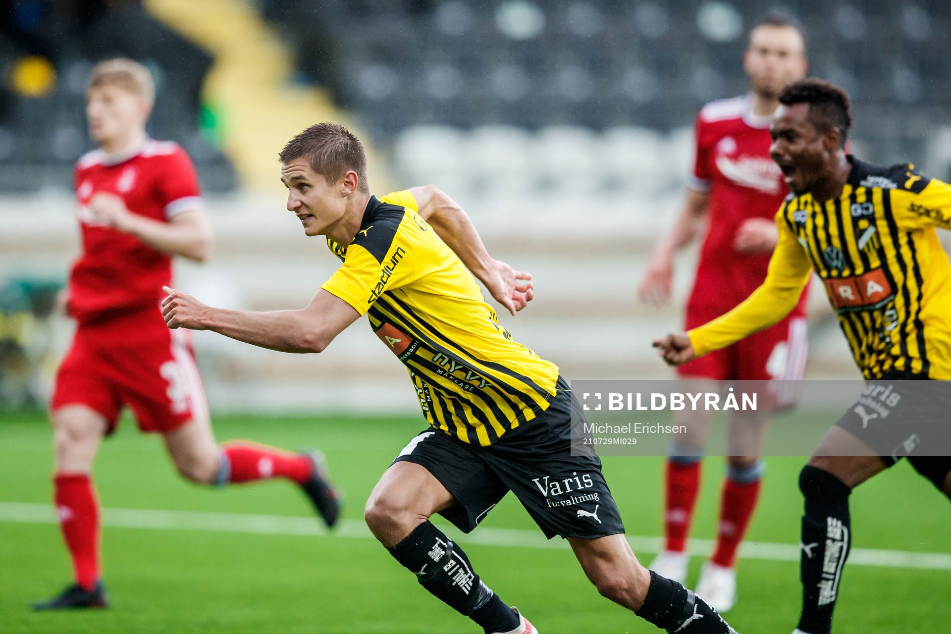 Leo Bengtsson of Häcken celebrates after scoring 2-0 during the UEFA Conference League qualifying match between Häcken and Aberdeen on July 29, 2021 in Göteborg.