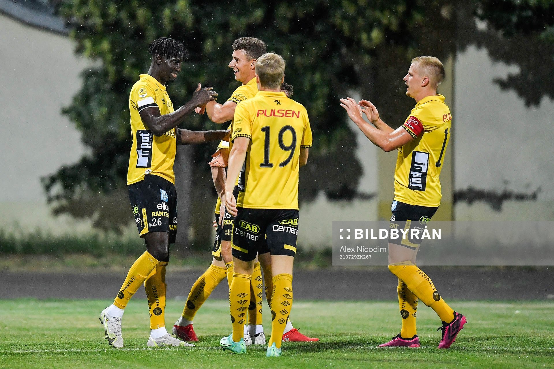 Marokhy Ndione of Elfsborg celebrates with teammates