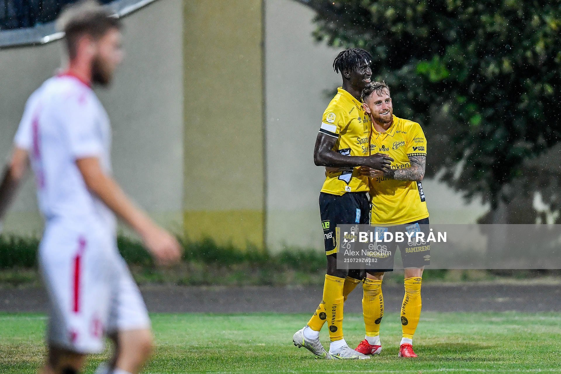 Marokhy Ndione and Rasmus Alm of Elfsborg celebrate