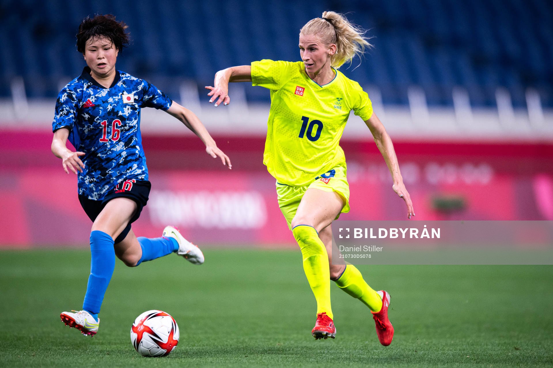 Sofia Jakobsson of Sweden in the women's football match