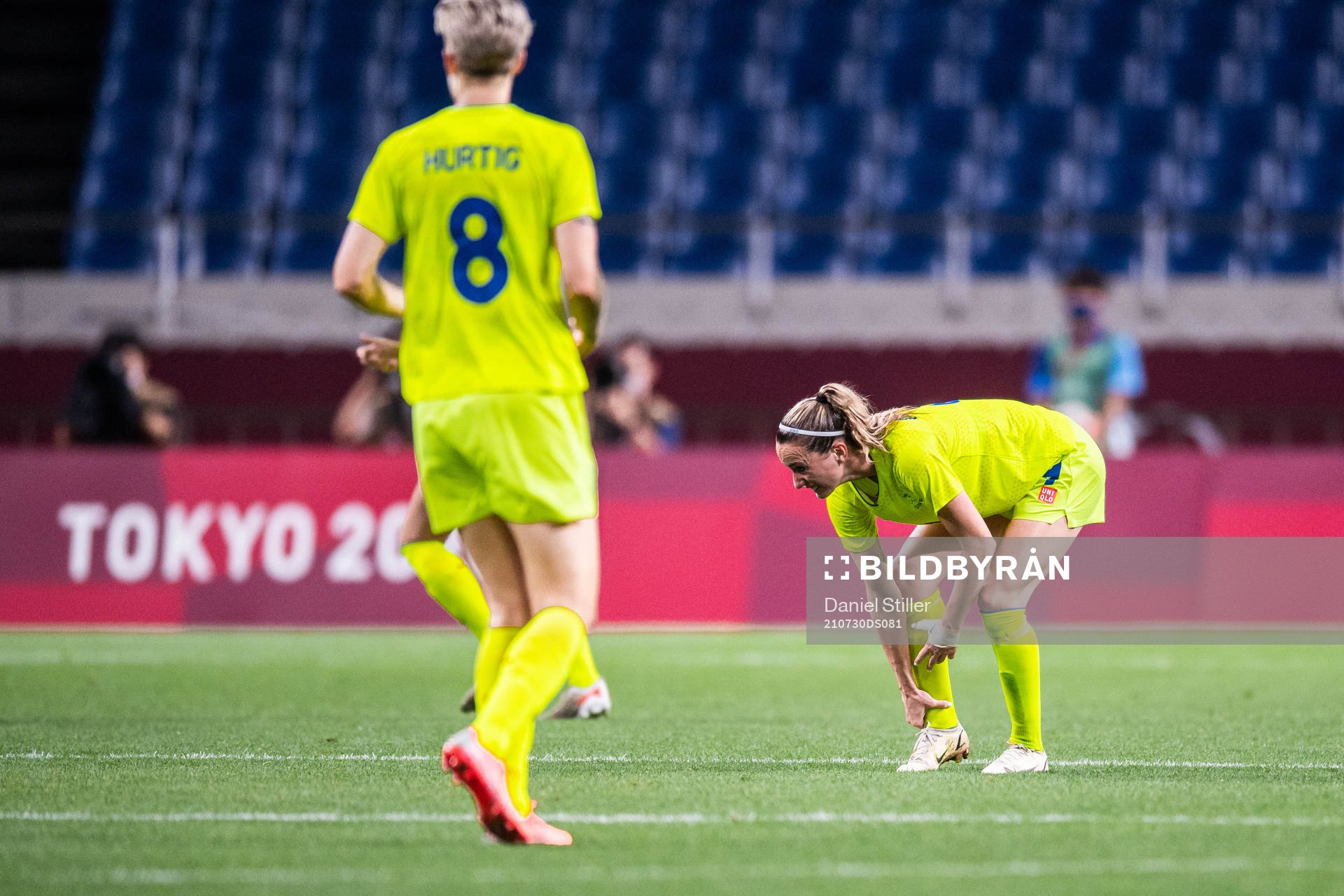 Kosovare Asllani of Sweden in pain in the women's football