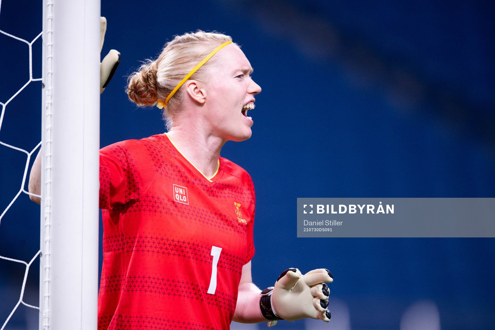 Hedvig Lindahl of Sweden in the women's football match