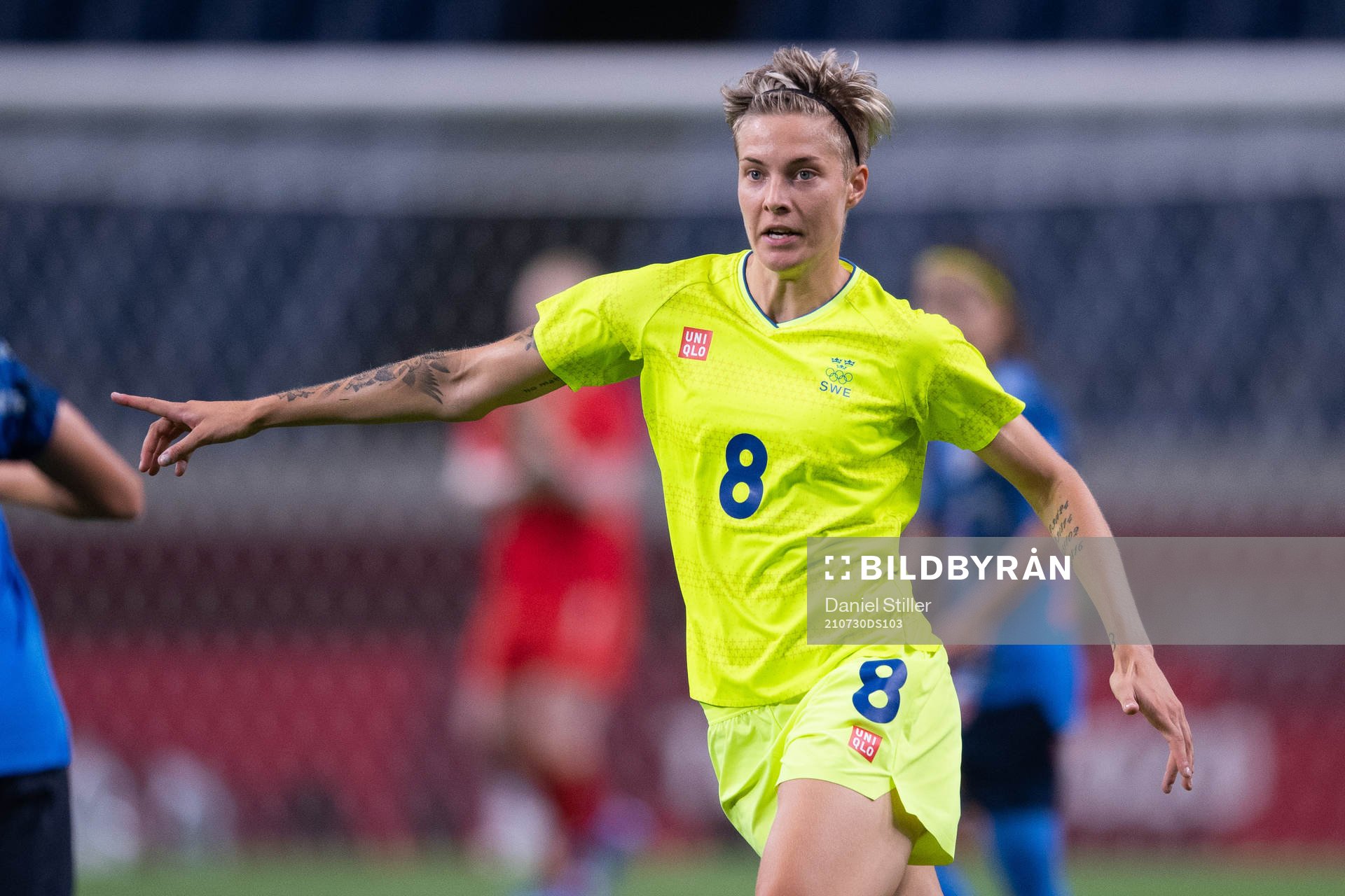 Lina Hurtig of Sweden in the women's football match between