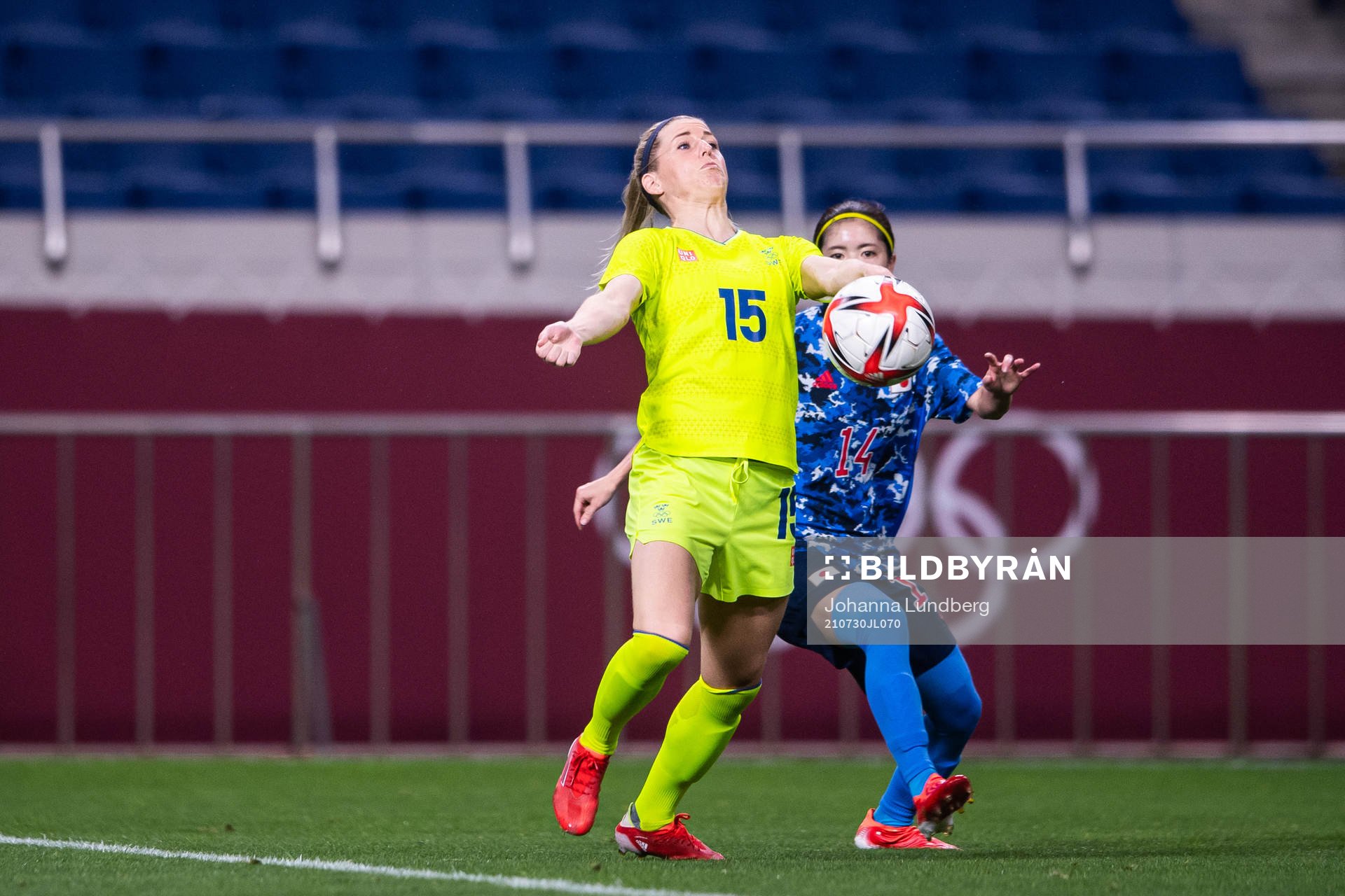 Olivia Schough of Sweden in the women's football match