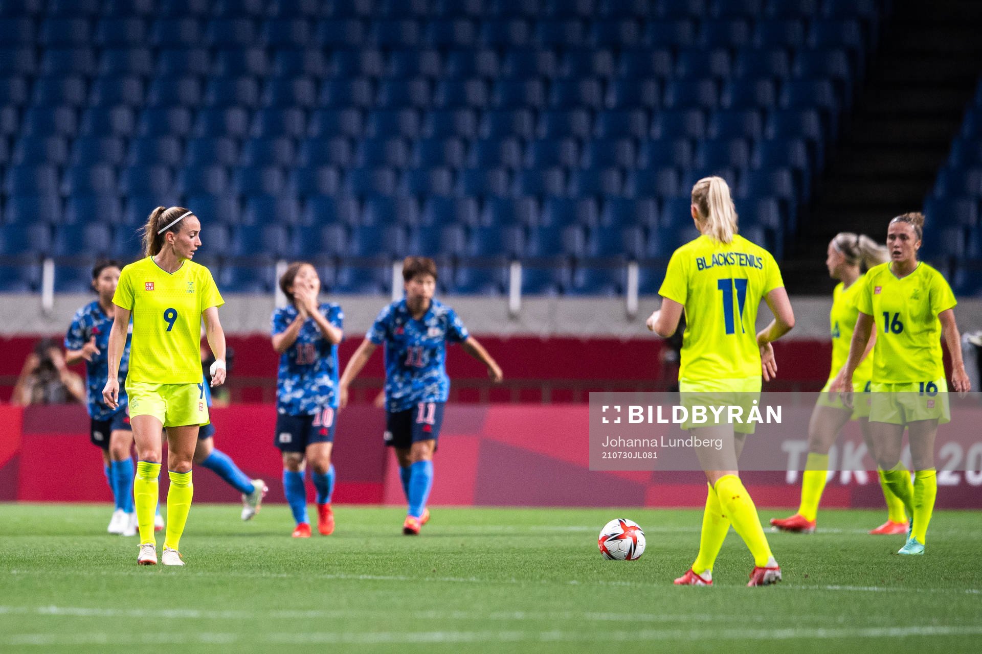 Kosovare Asllani of Sweden looks dejected