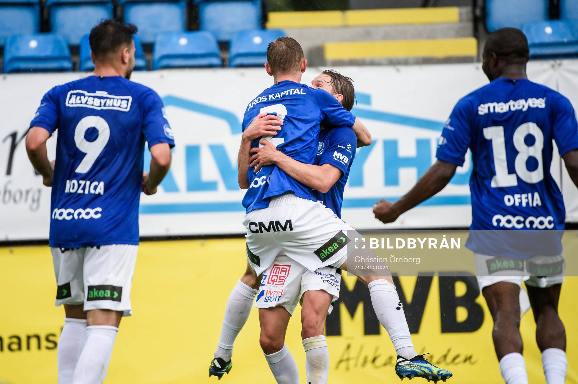 Trelleborgs Fritiof Björkén jublar med Johan Blomberg