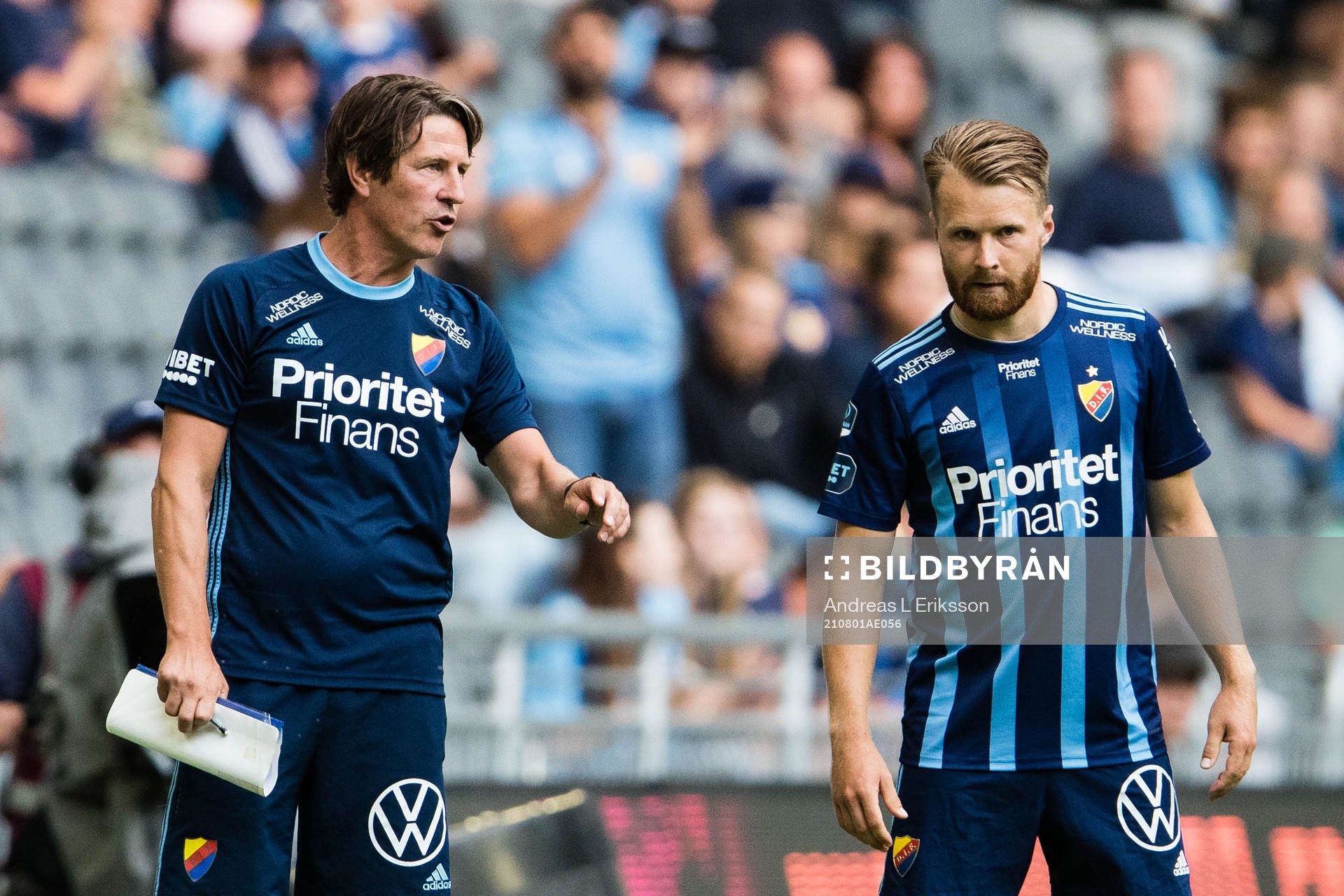 Djurgårdens tränare Thomas Lagerlöf och Jacob Une Larsson