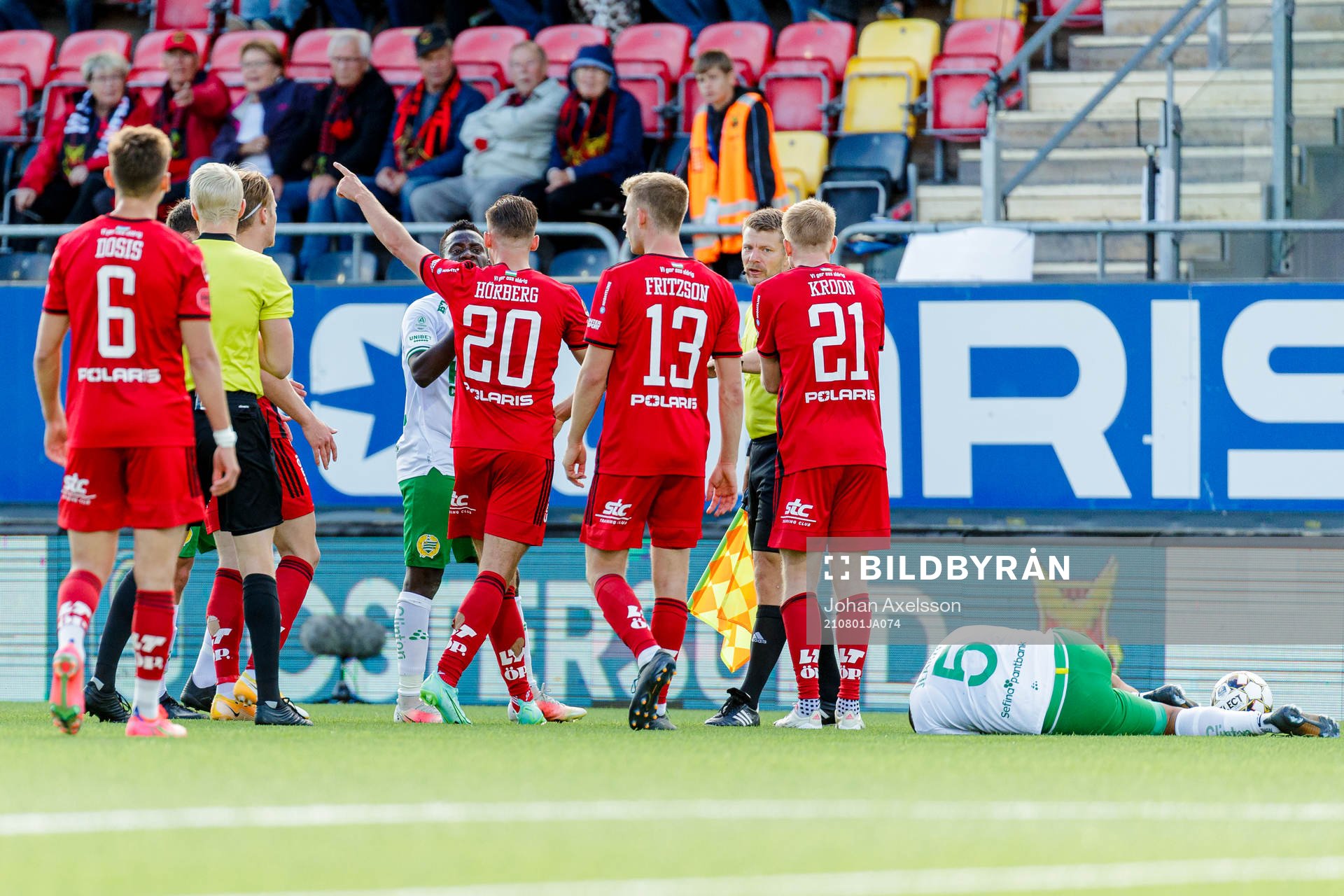 Östersunds Felix Hörberg  i samtal med Hammarbys David