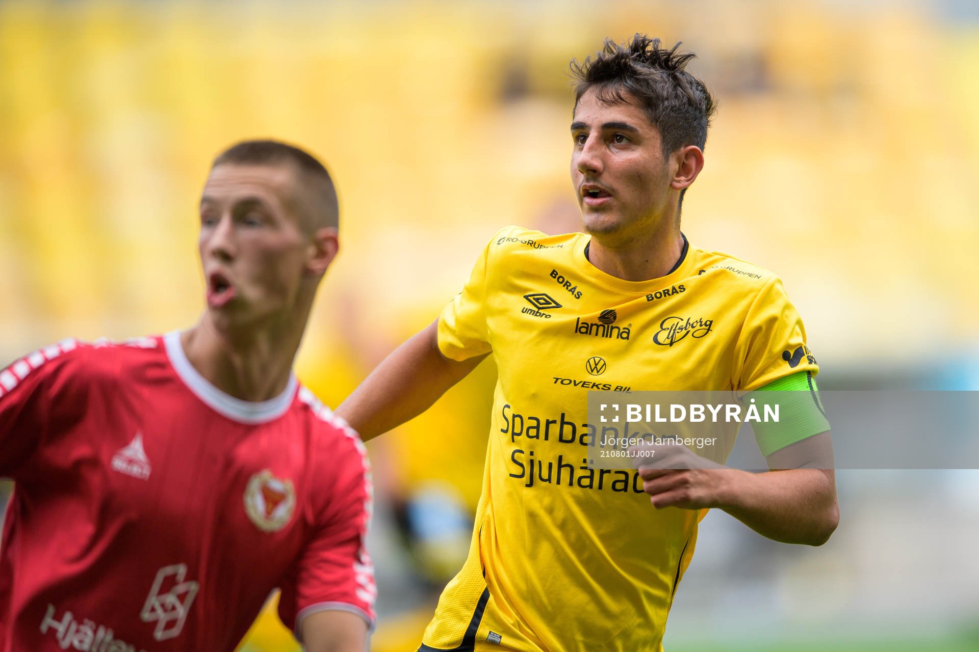 Elfsborgs Arian Sawsani under fotbollsmatchen i P17 Allsvenskan södra mellan Elfsborg och Kalmar den 1 augusti 2021 i Borås. 
