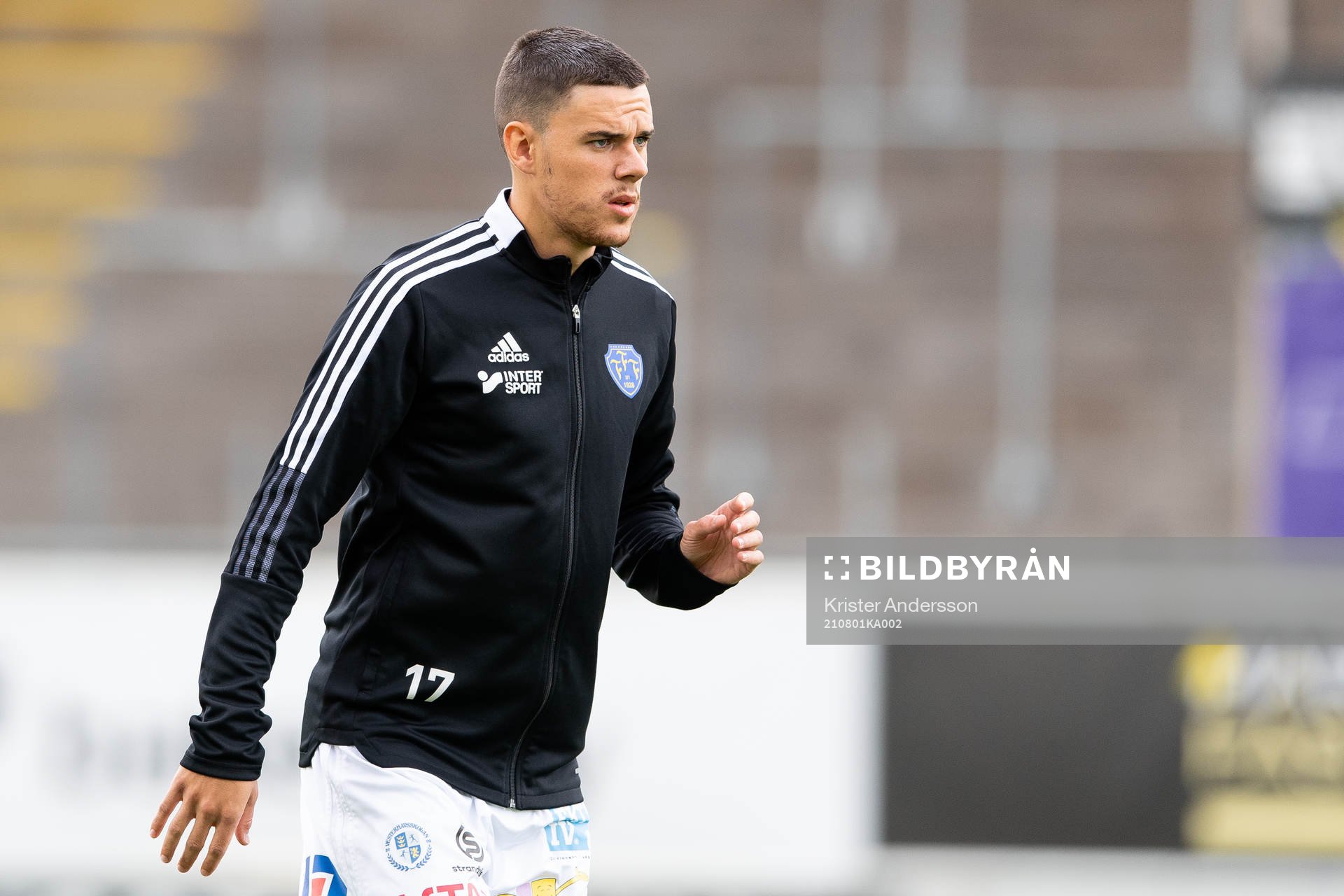 Falkenbergs Samuel Adrian före fotbollsmatchen i