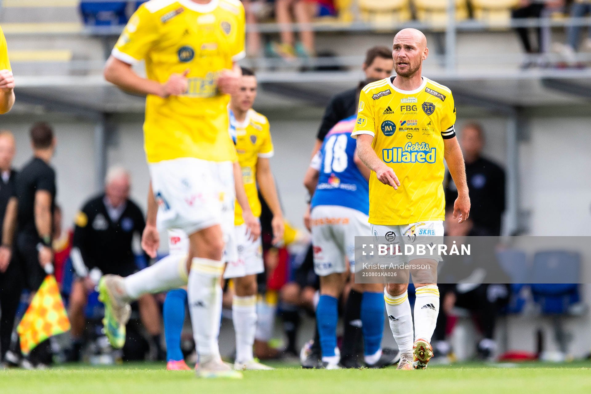 Falkenbergs Christoffer Carlsson under fotbollsmatchen i Superettan mellan Falkenberg och Norrby den 1 augusti 2021 i Falkenberg. 