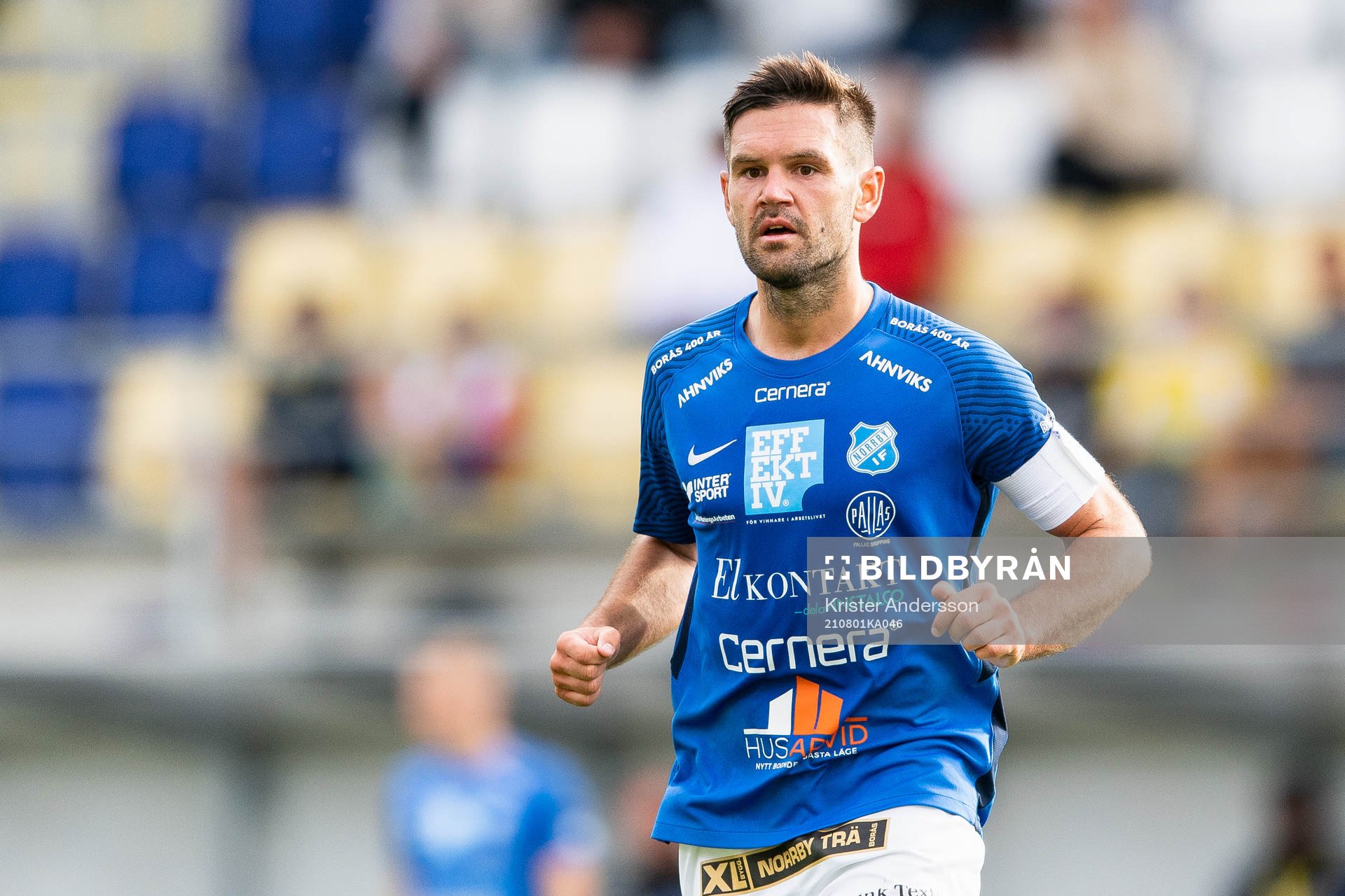 Norrbys Ivo Dominik Pekalski under fotbollsmatchen i Superettan mellan Falkenberg och Norrby den 1 augusti 2021 i Falkenberg. 