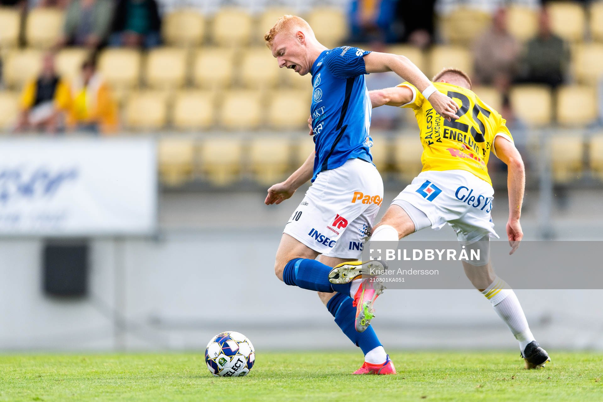 Norrbys Wilhelm Ärlig under fotbollsmatchen i Superettan mellan Falkenberg och Norrby den 1 augusti 2021 i Falkenberg. 