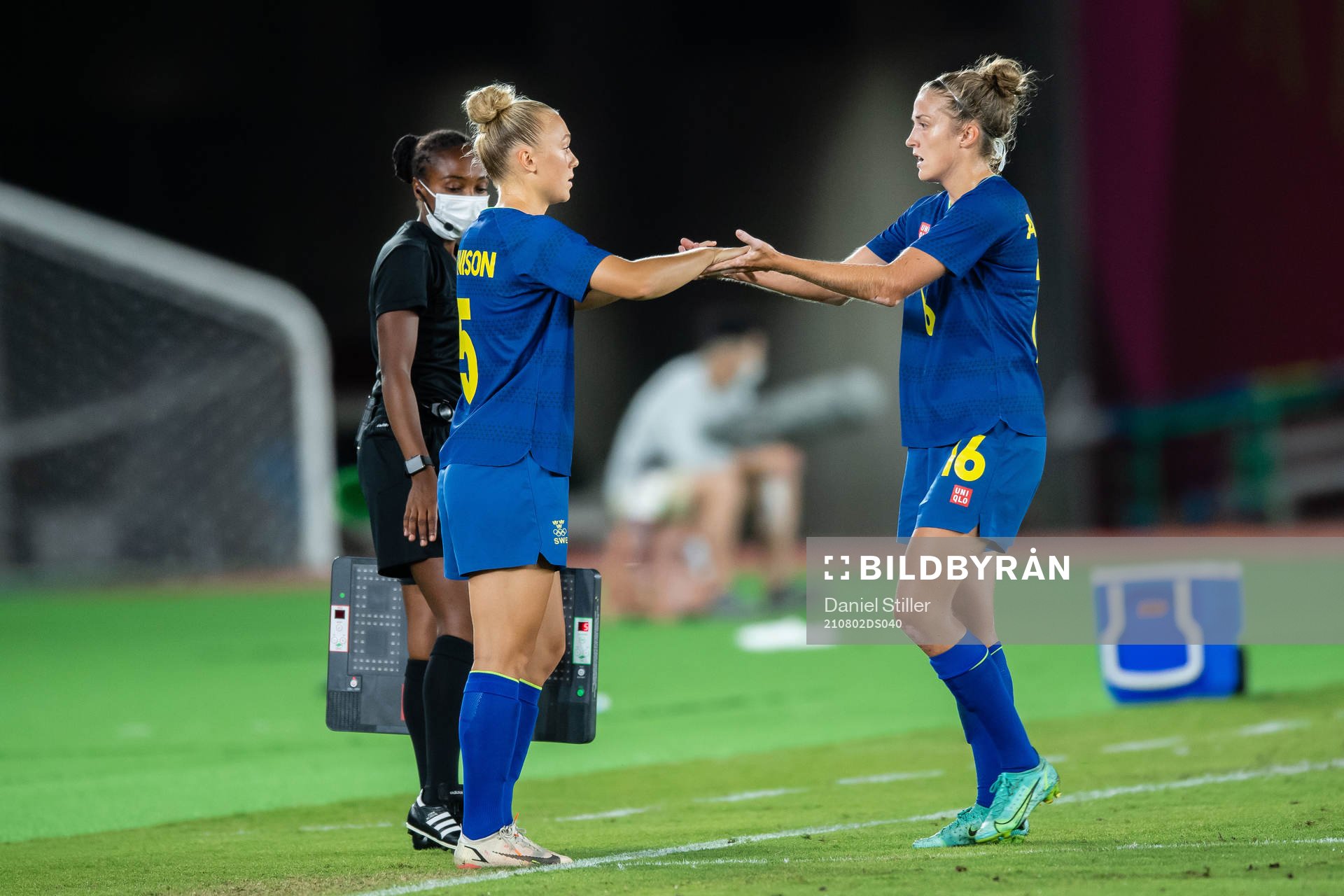 Hanna Bennison and Filippa Angeldahl of Sweden in the
