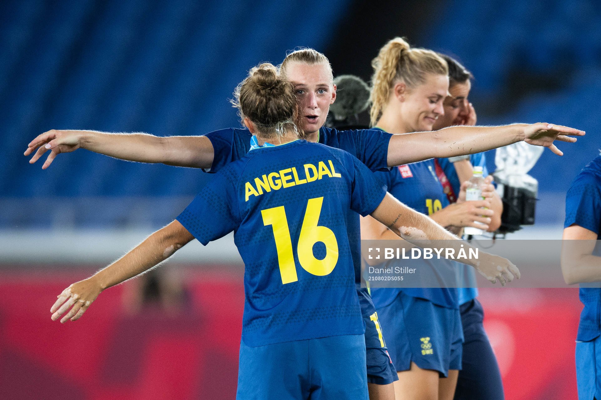 Stina Blackstenius and Filippa Angeldahl of Sweden