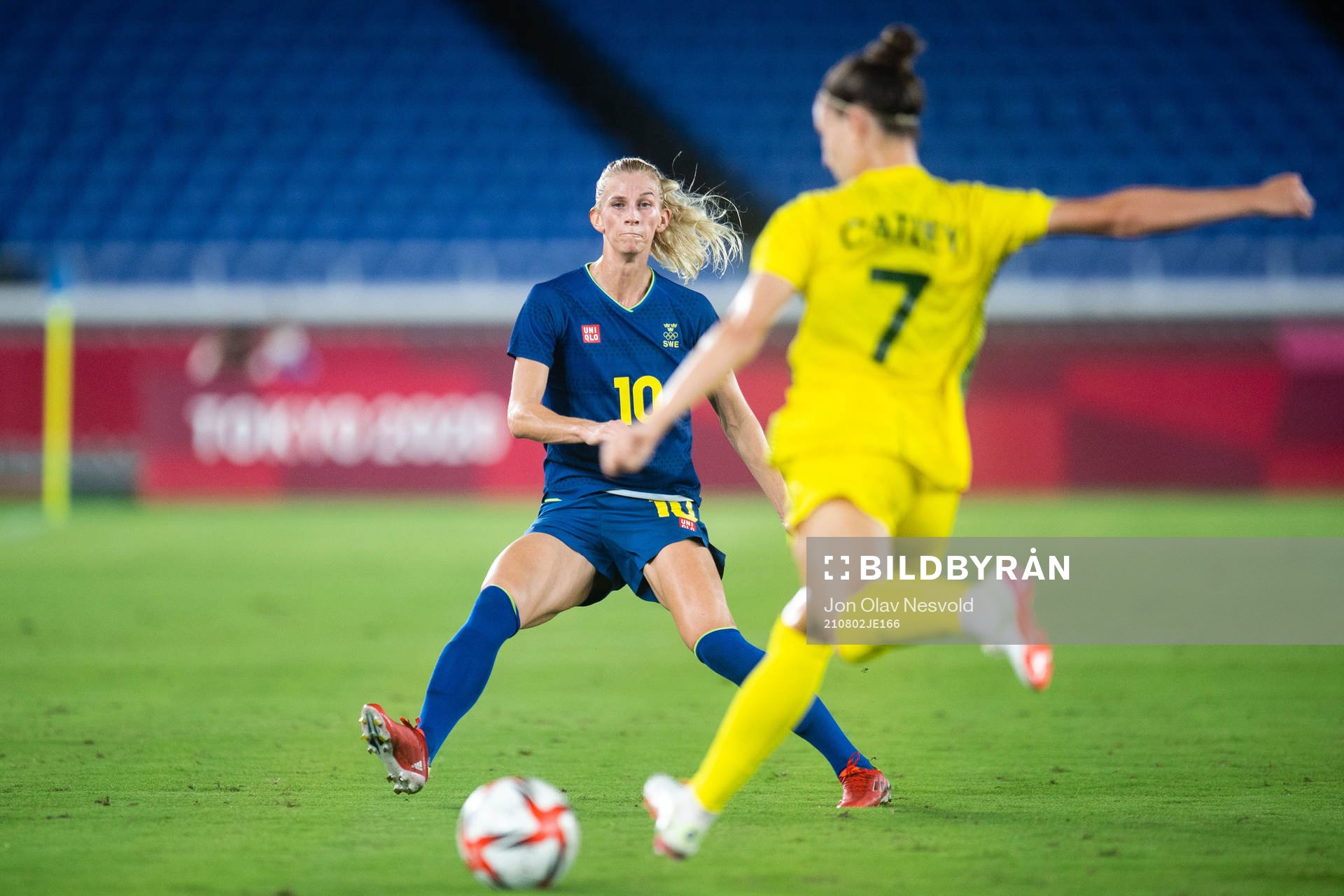 Sofia Jakobsson of Sweden  in the women´s football match