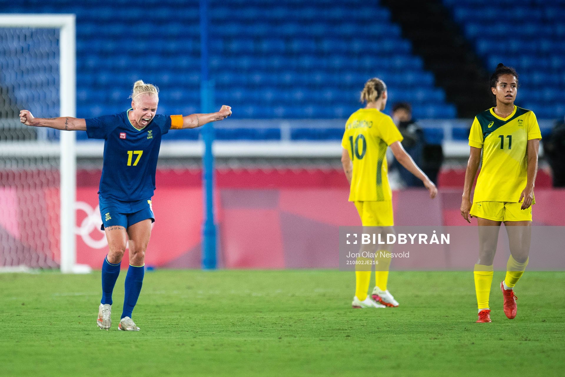 Caroline Seger of Sweden celebrates
