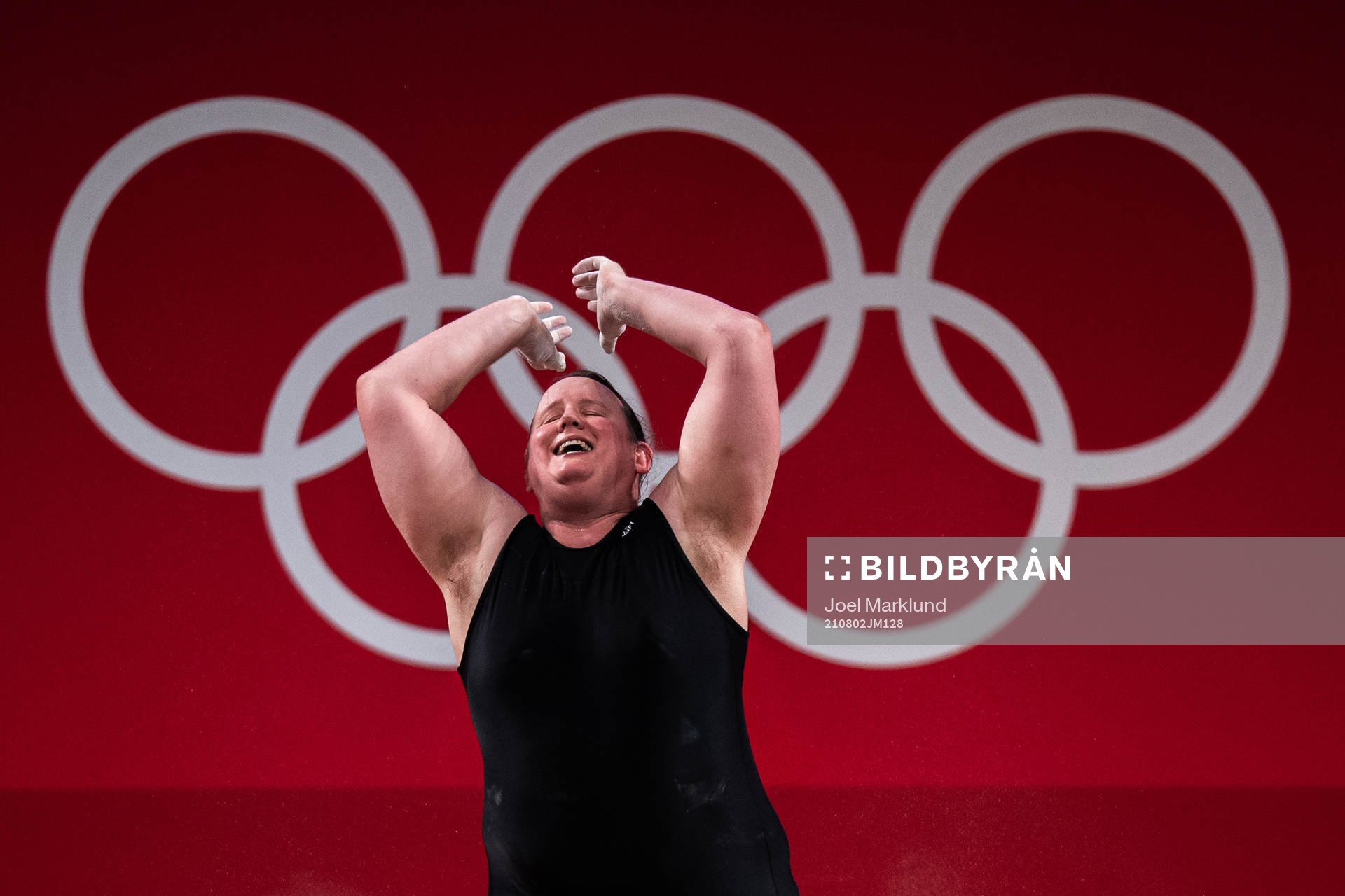 Laurel Hubbard of New Zealand competes in Women’s +87kg Group A weightlifting during day 10 of the Tokyo 2020 Olympic Games on August 2, 2021 in Tokyo. Hubbard wrote history together with Canadian football player Quinn by becoming the first openly transgender female athletes to compete at the Olympics.