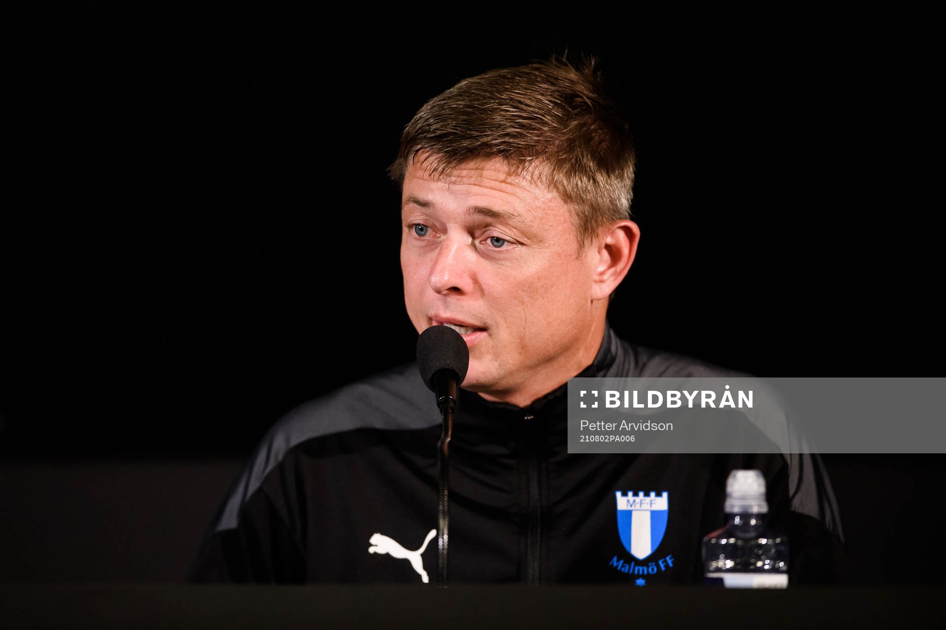 Jon Dahl Tomasson, head coach of Malmö FF during a press conference with Malmö FF ahead of the UEFA Champions League qualifying on August 2, 2021 in Malmö.