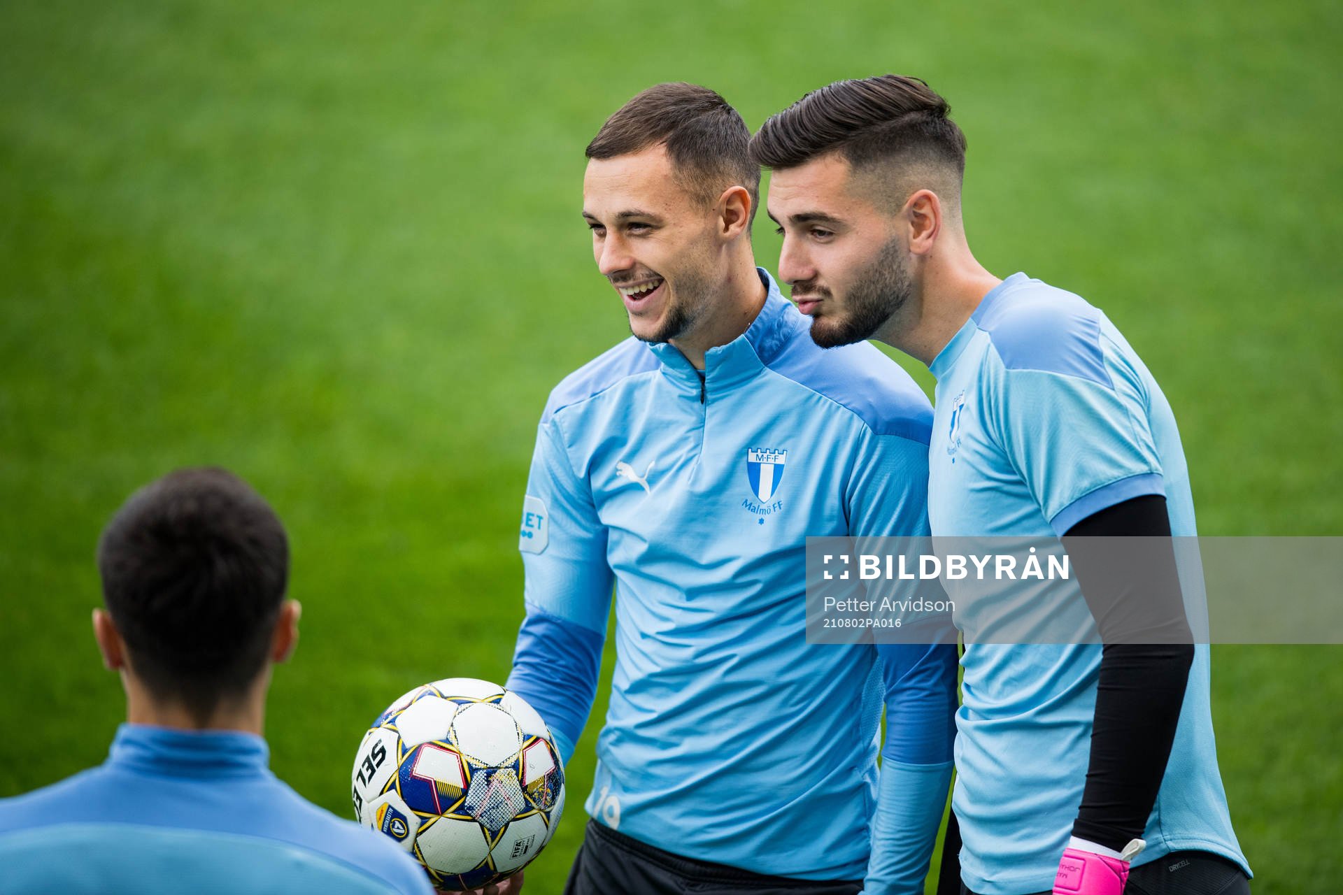 Veljko Birmancevic and goalkeeper Marko Johansson