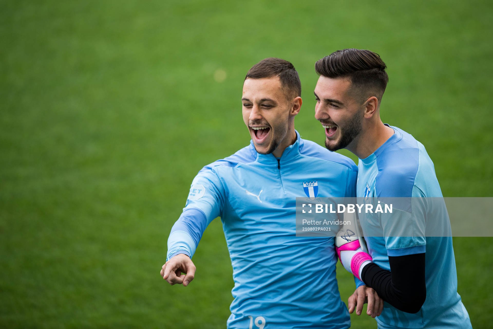 Veljko Birmancevic and goalkeeper Marko Johansson