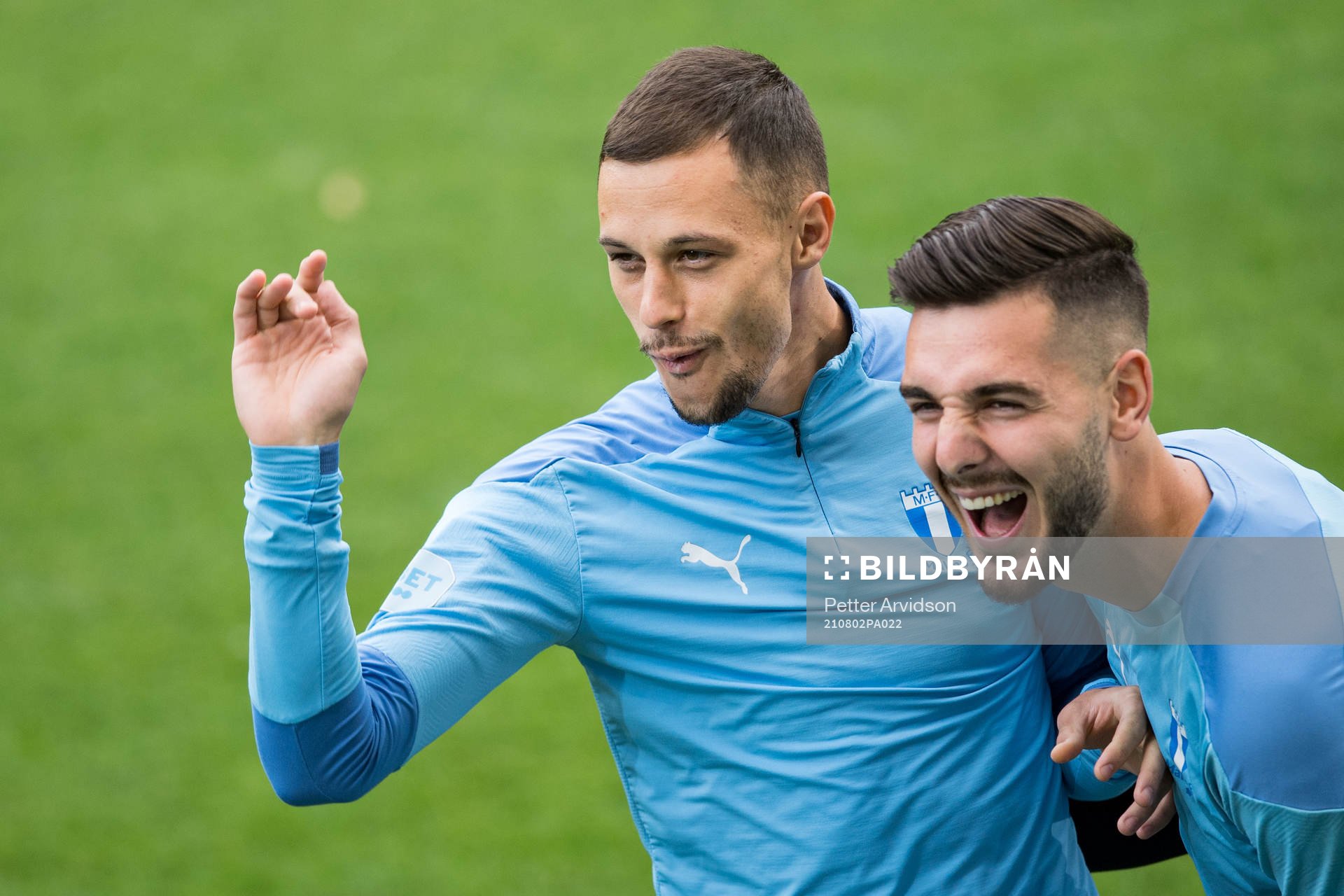 Veljko Birmancevic and goalkeeper Marko Johansson