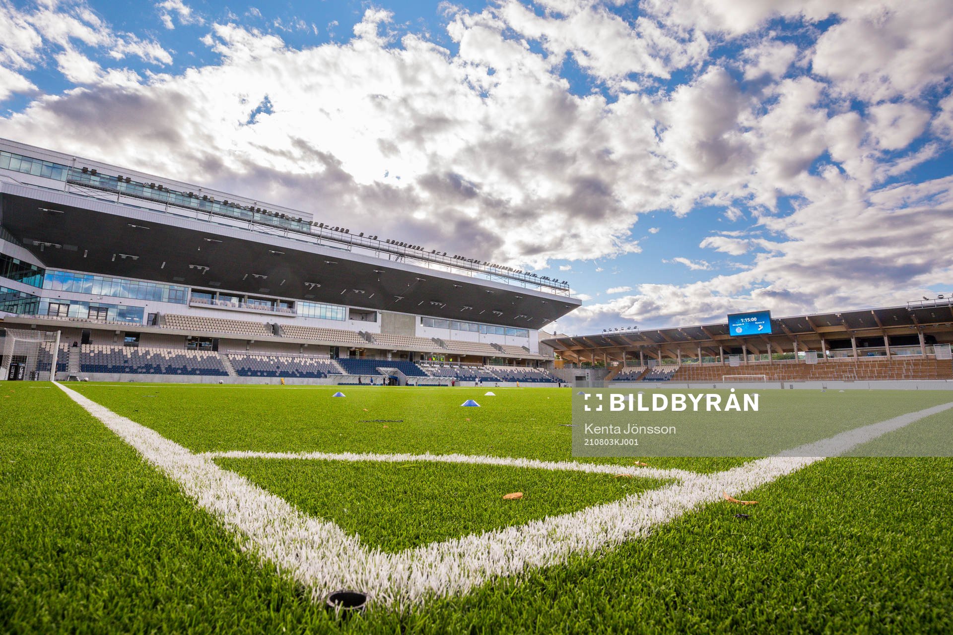 Studenternas IP med konstgräs inför fotbollsmatchen i Superettan mellan Akropolis och Öster den 3 augusti 2021 i Uppsala. 
