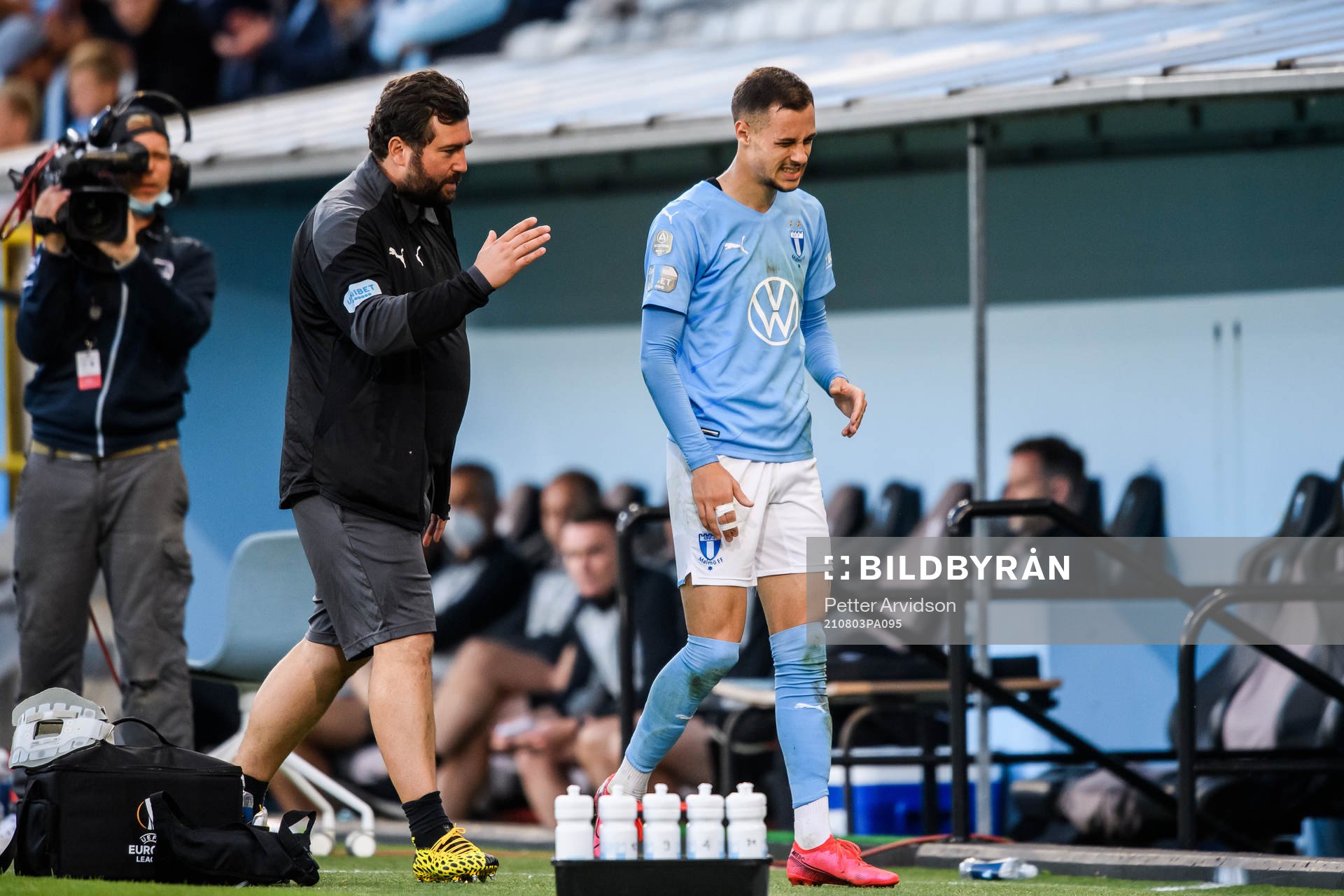 Veljko Birmancevic of Malmö FF is injured