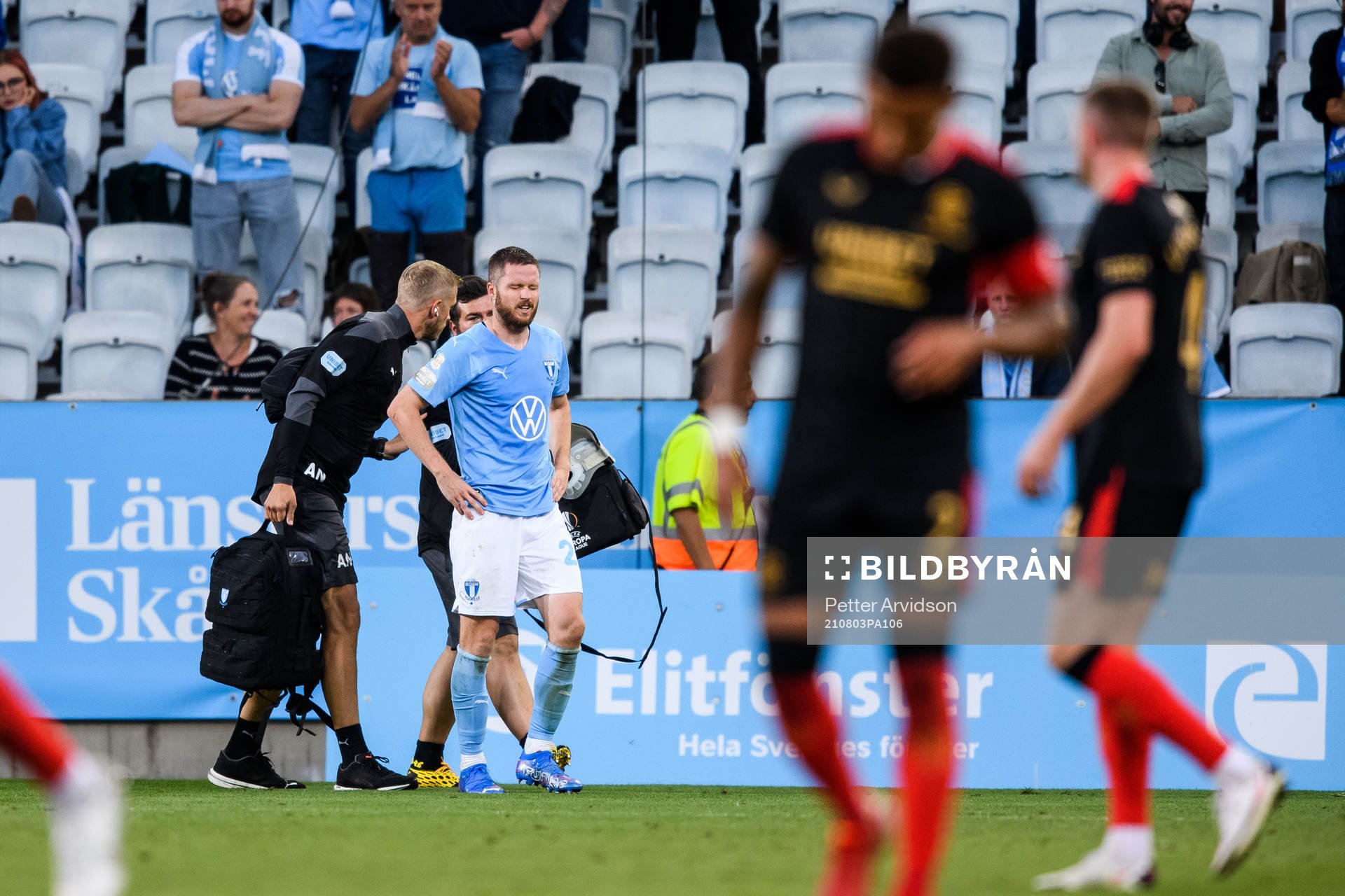 Lasse Nielsen of Malmö FF is injured