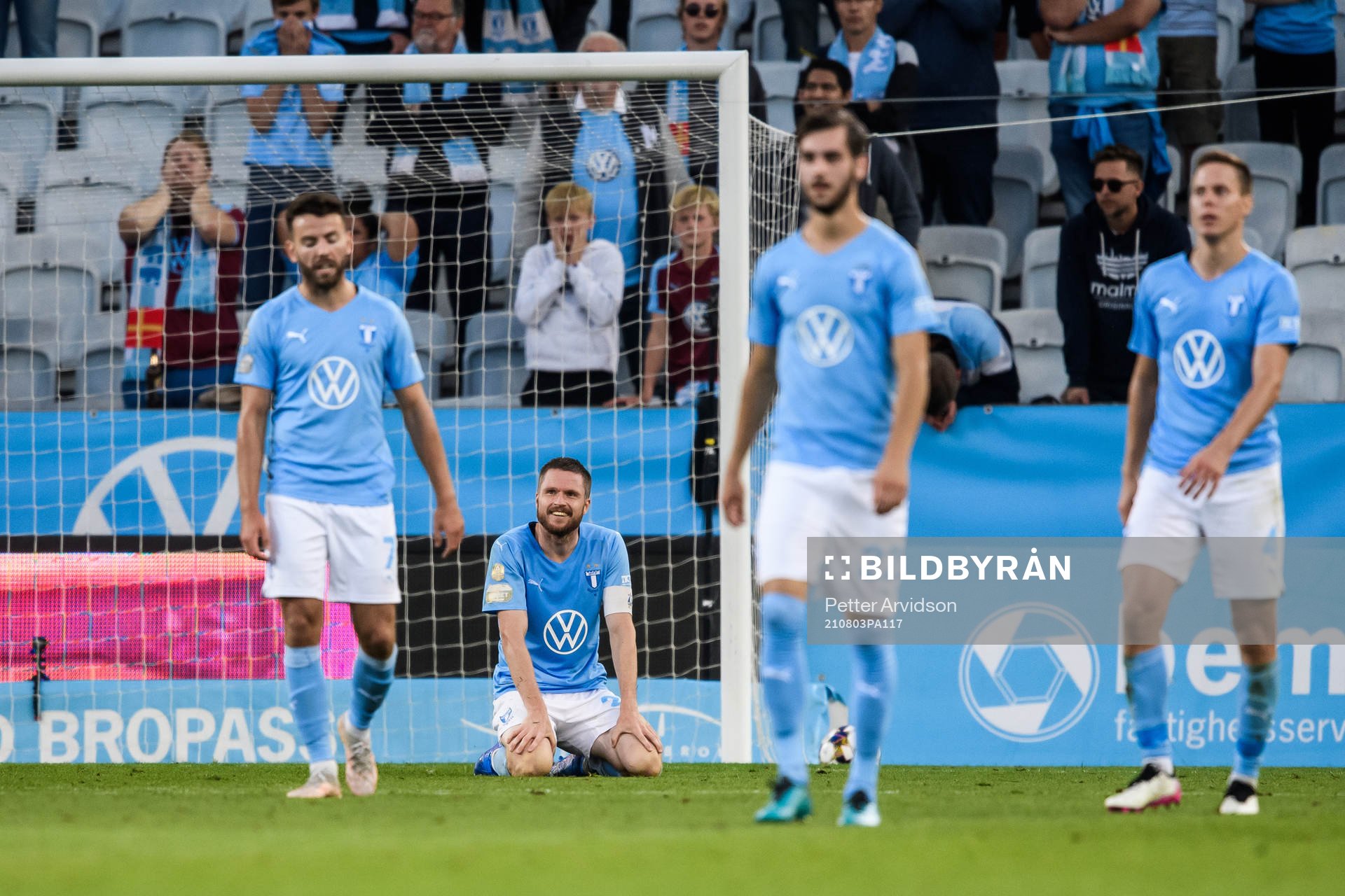 Lasse Nielsen of Malmö FF looks dejecetd