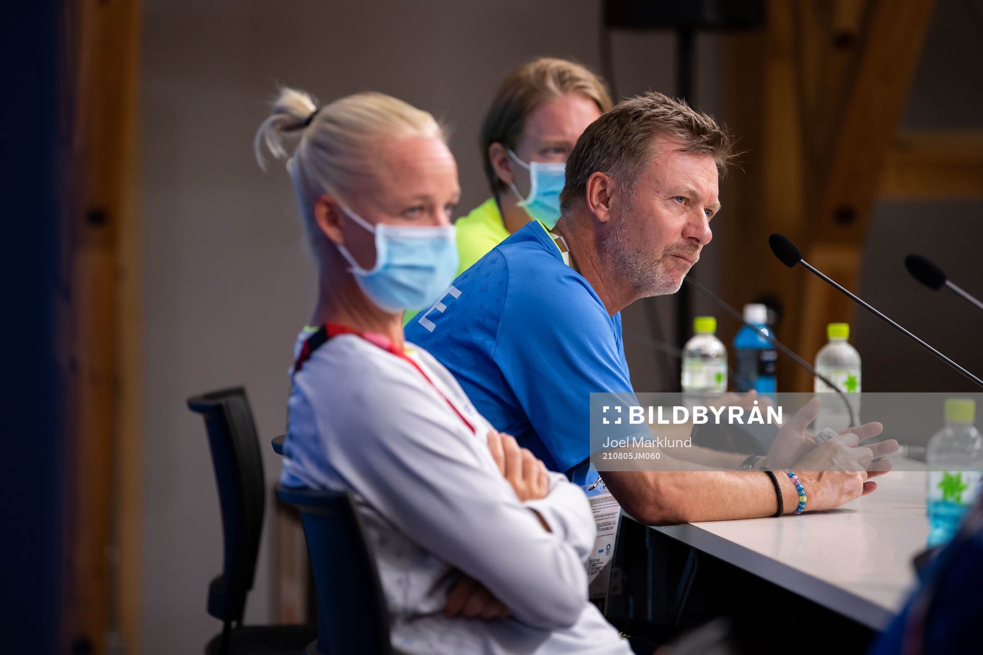 Peter Gerhardsson of the Swedish national women's football team at a press conference during day 13 of the Tokyo 2020 Olympic Games on August 5, 2021 in Tokyo.