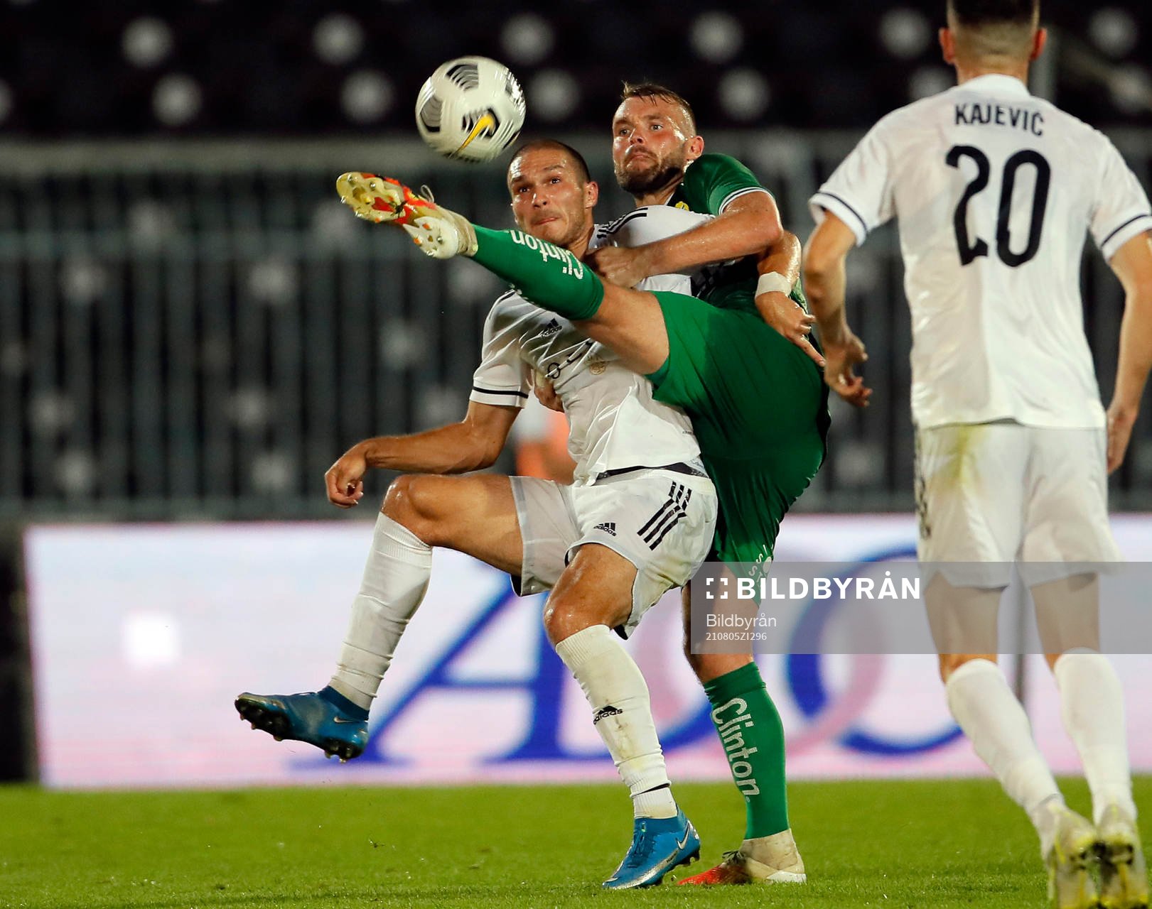 Mads Fenger  of Hammarby and Djordje Jovanovic of Cukaricki