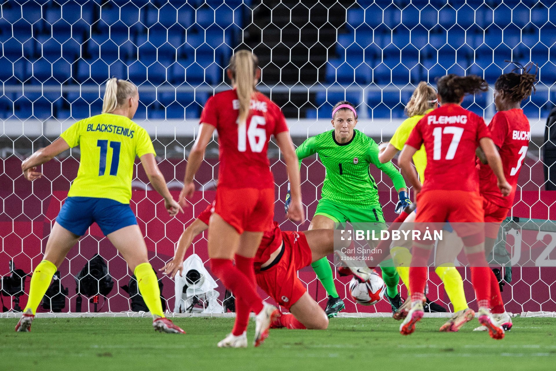 Goalkeeper Stephanie Labbe of Canada in the women’s