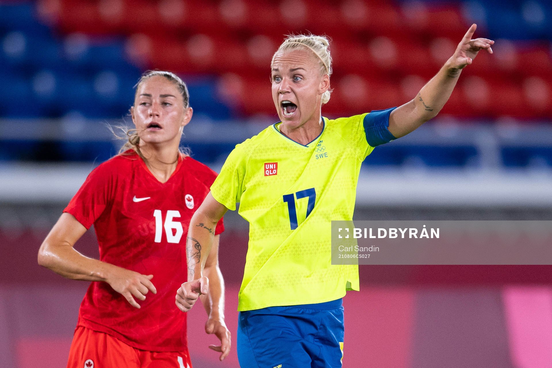 Caroline Seger of Sweden reacts in the women’s football