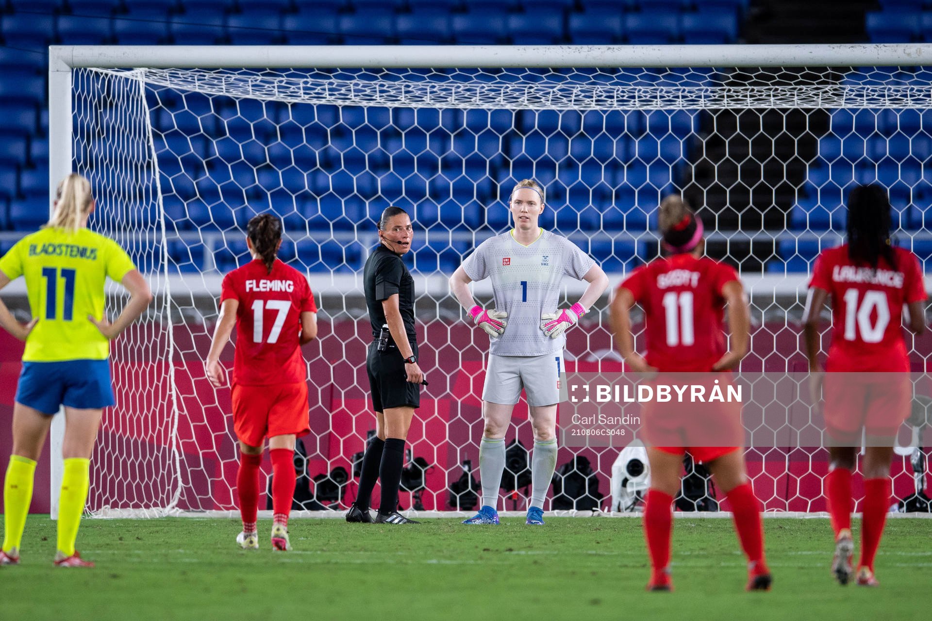 Goalkeeper Hedvig Lindahl of Sweden in the women’s