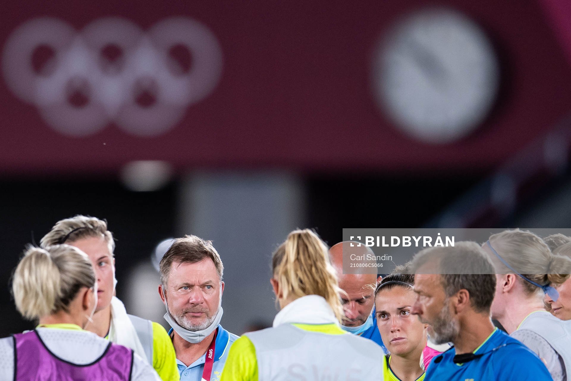Peter Gerhardsson, head coach of Sweden, in the women’s football final during day 14 of the Tokyo 2020 Olympic Games on August 6, 2021 in Tokyo.