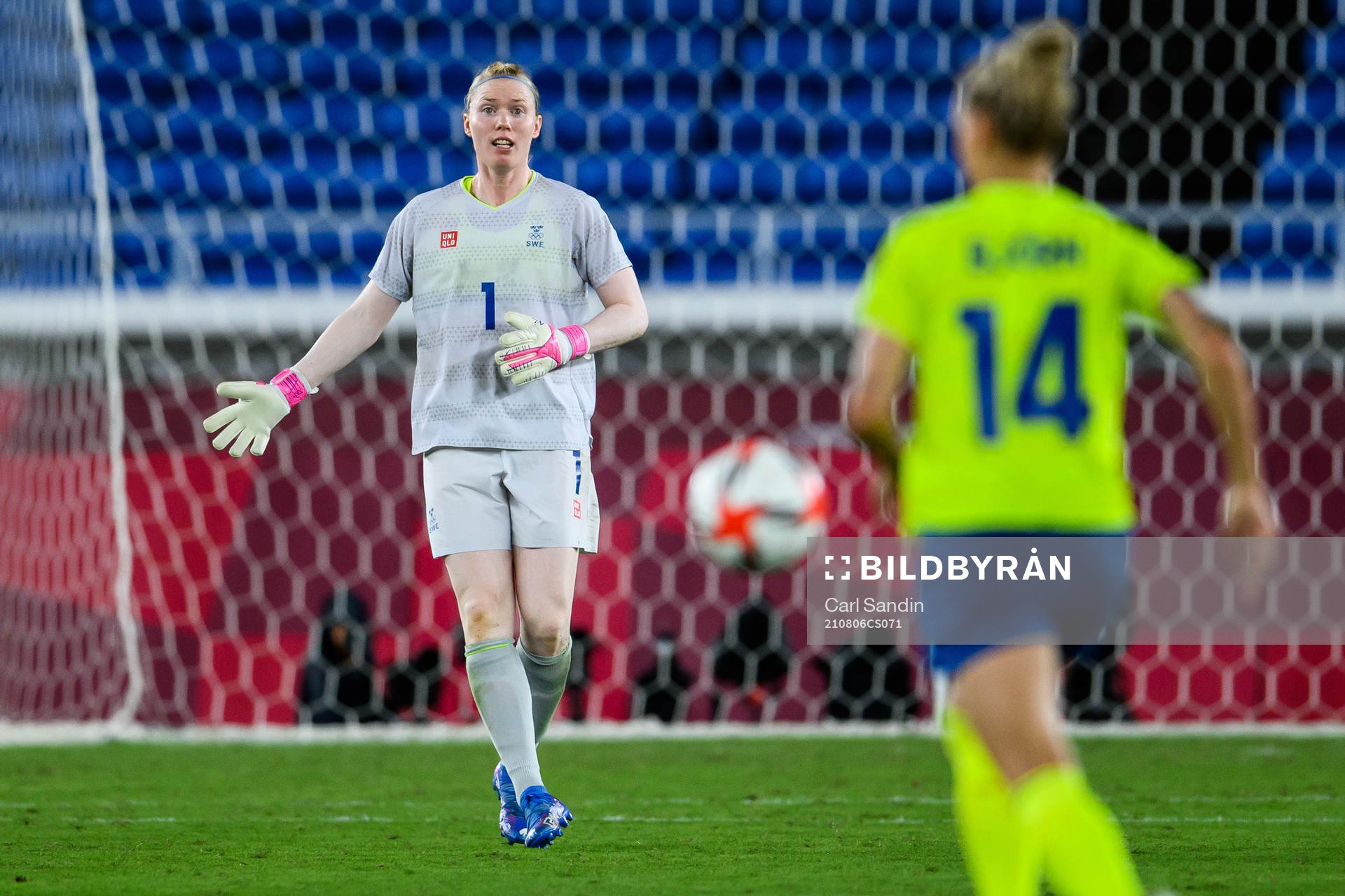 Hedvig Lindahl of Sweden in the women’s football final