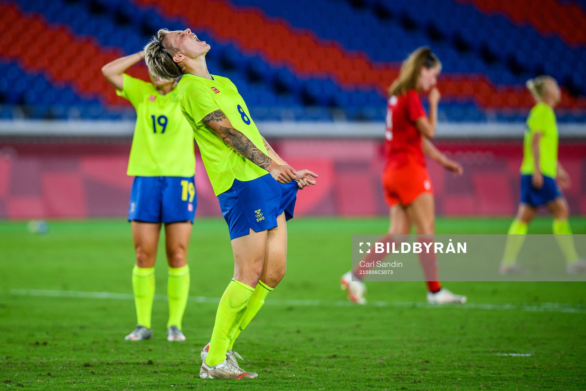 Lina Hurtig of Sweden reacts in the women’s football final