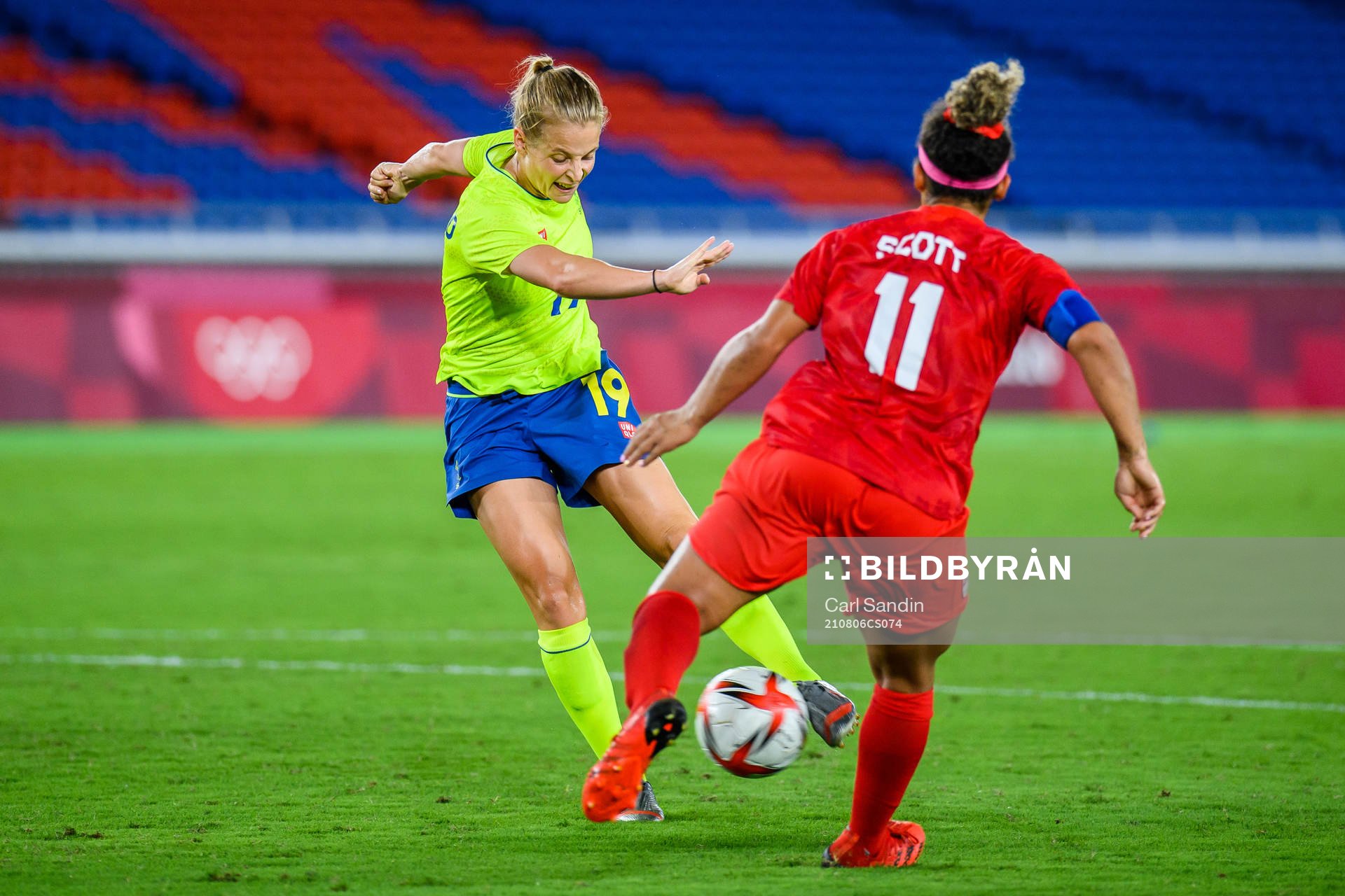 Anna Anvegård of Sweden in the women’s football final