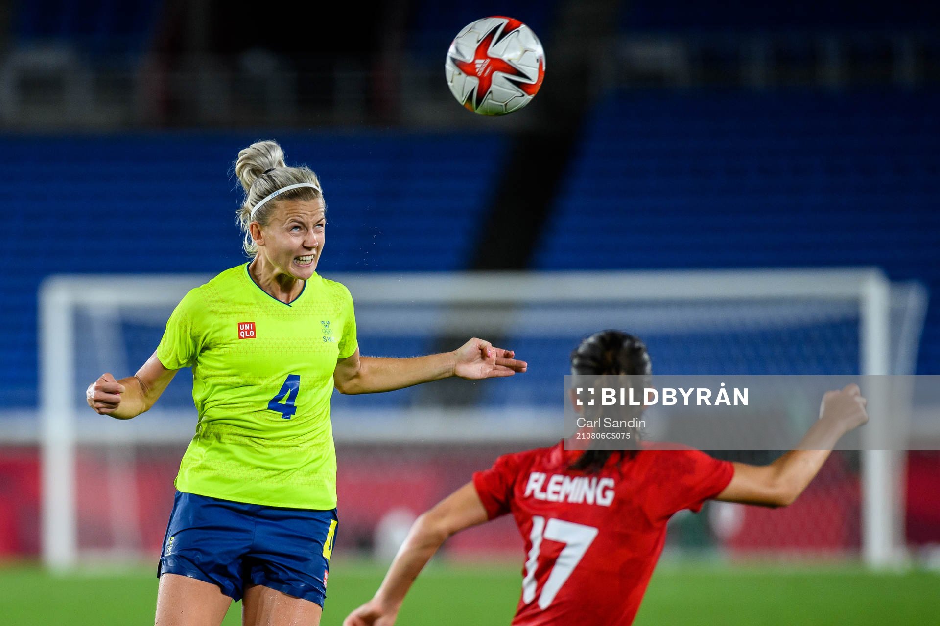 Hanna Glas of Sweden in the women’s football final