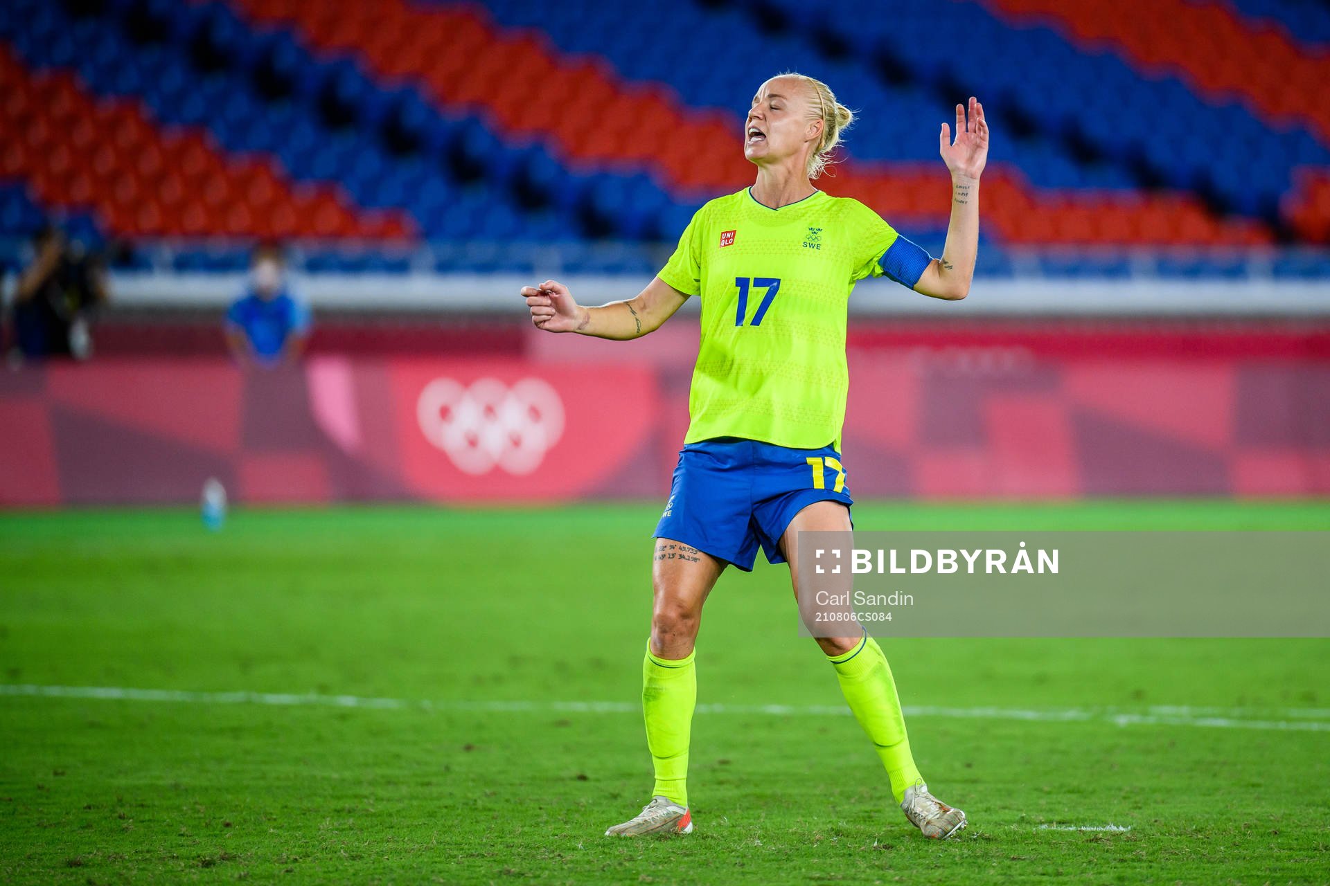 Caroline Seger of Sweden looks dejected