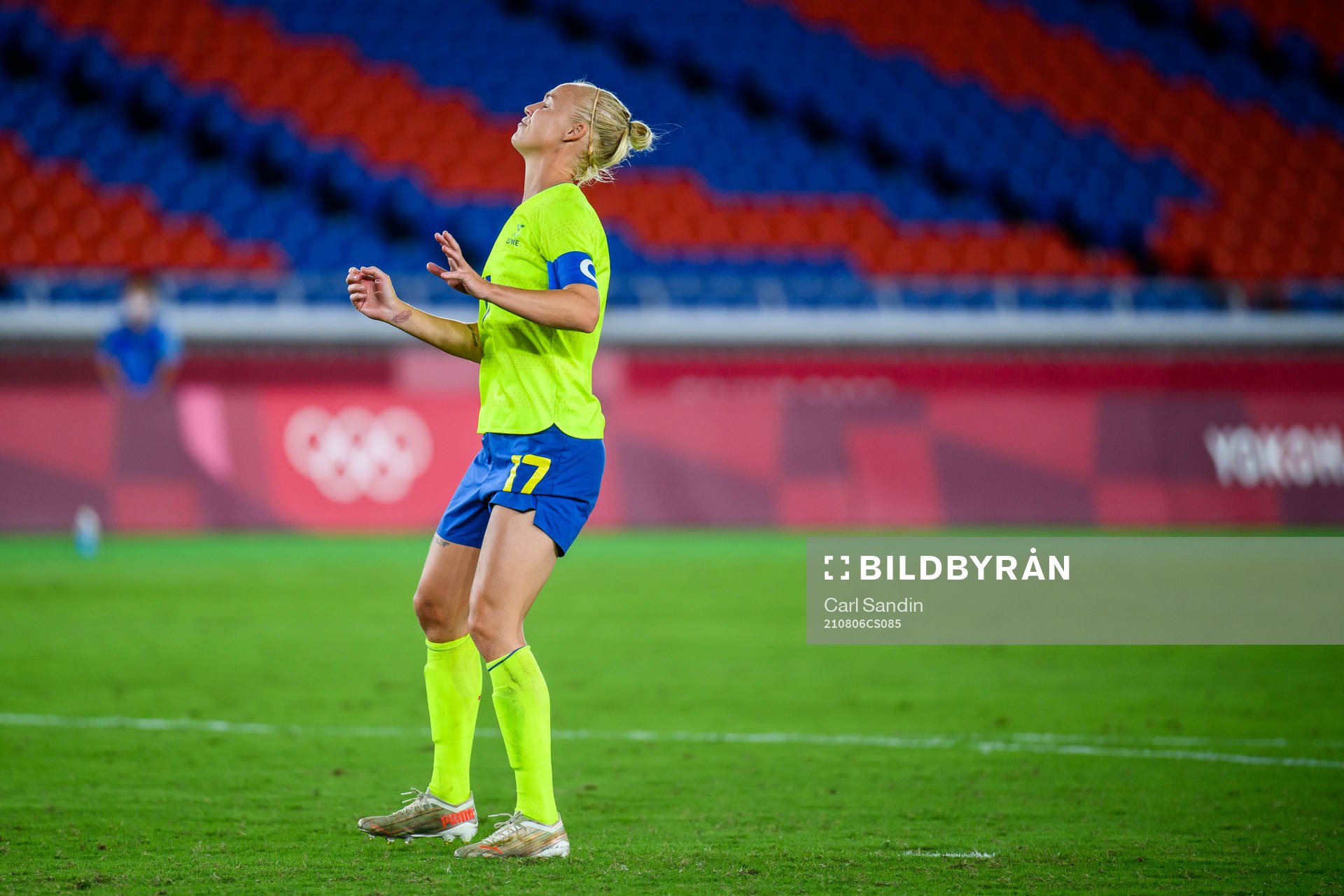Caroline Seger of Sweden looks dejected