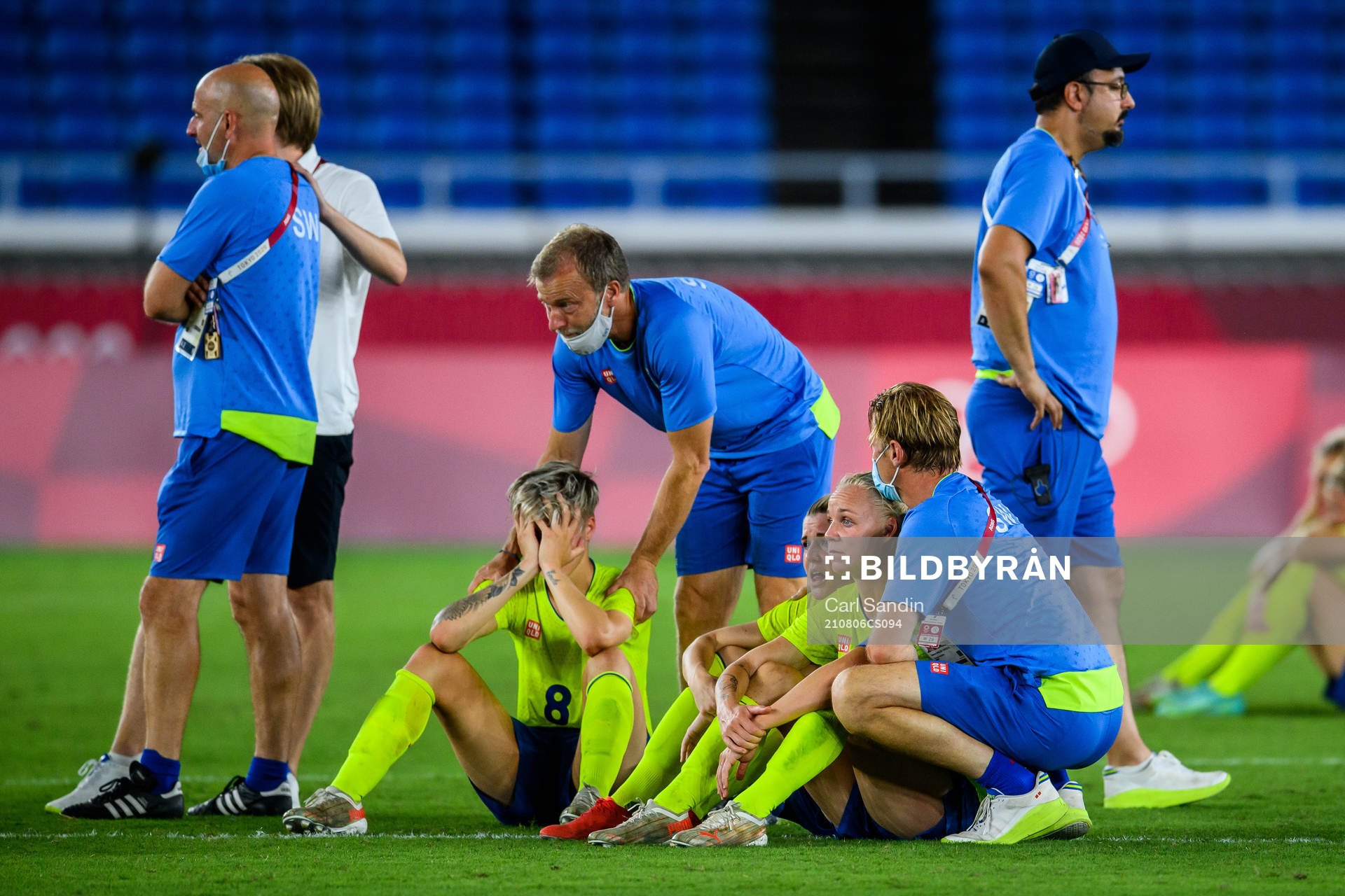 Caroline Seger of Sweden looks dejected