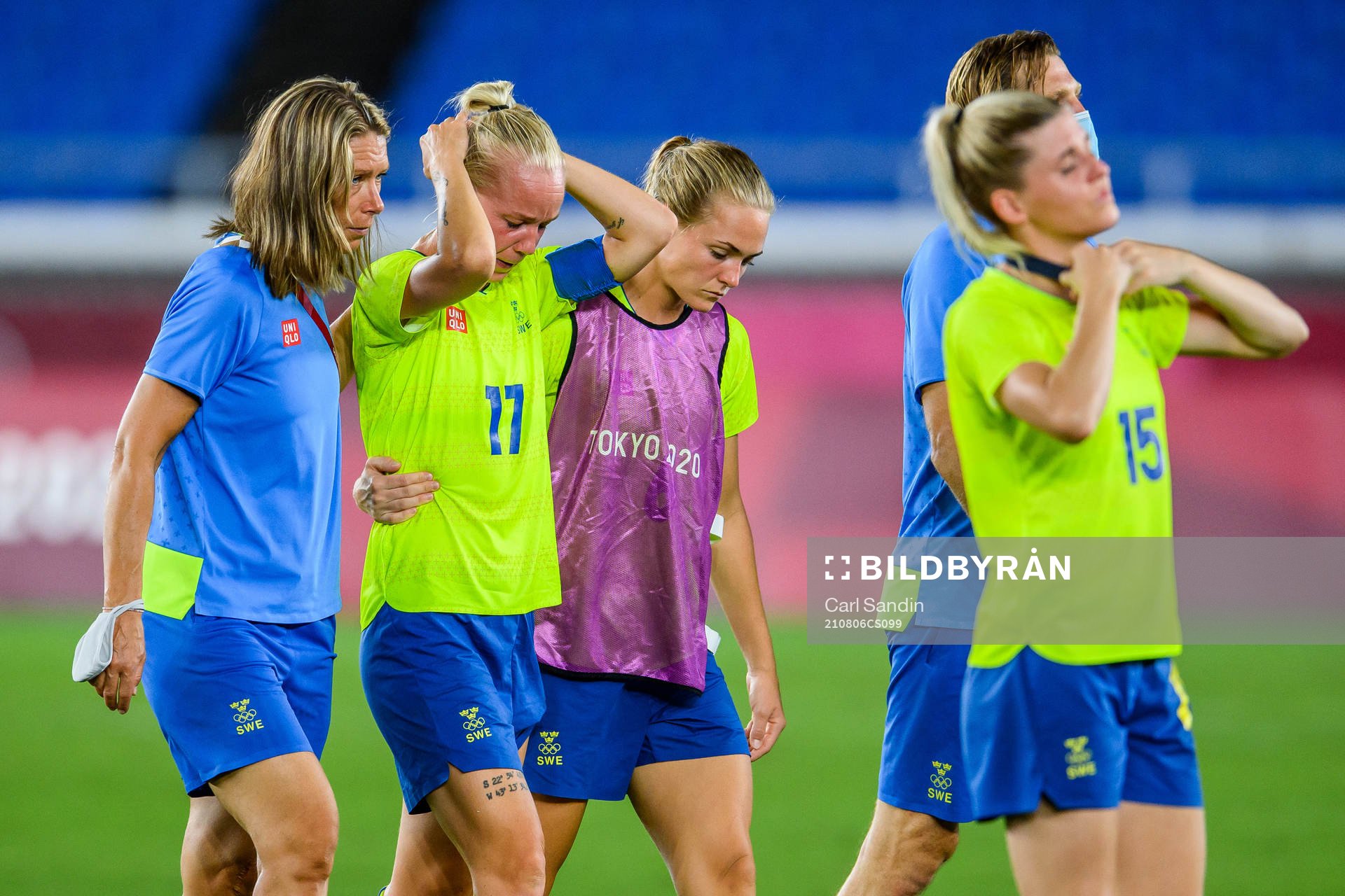 Caroline Seger of Sweden looks dejected