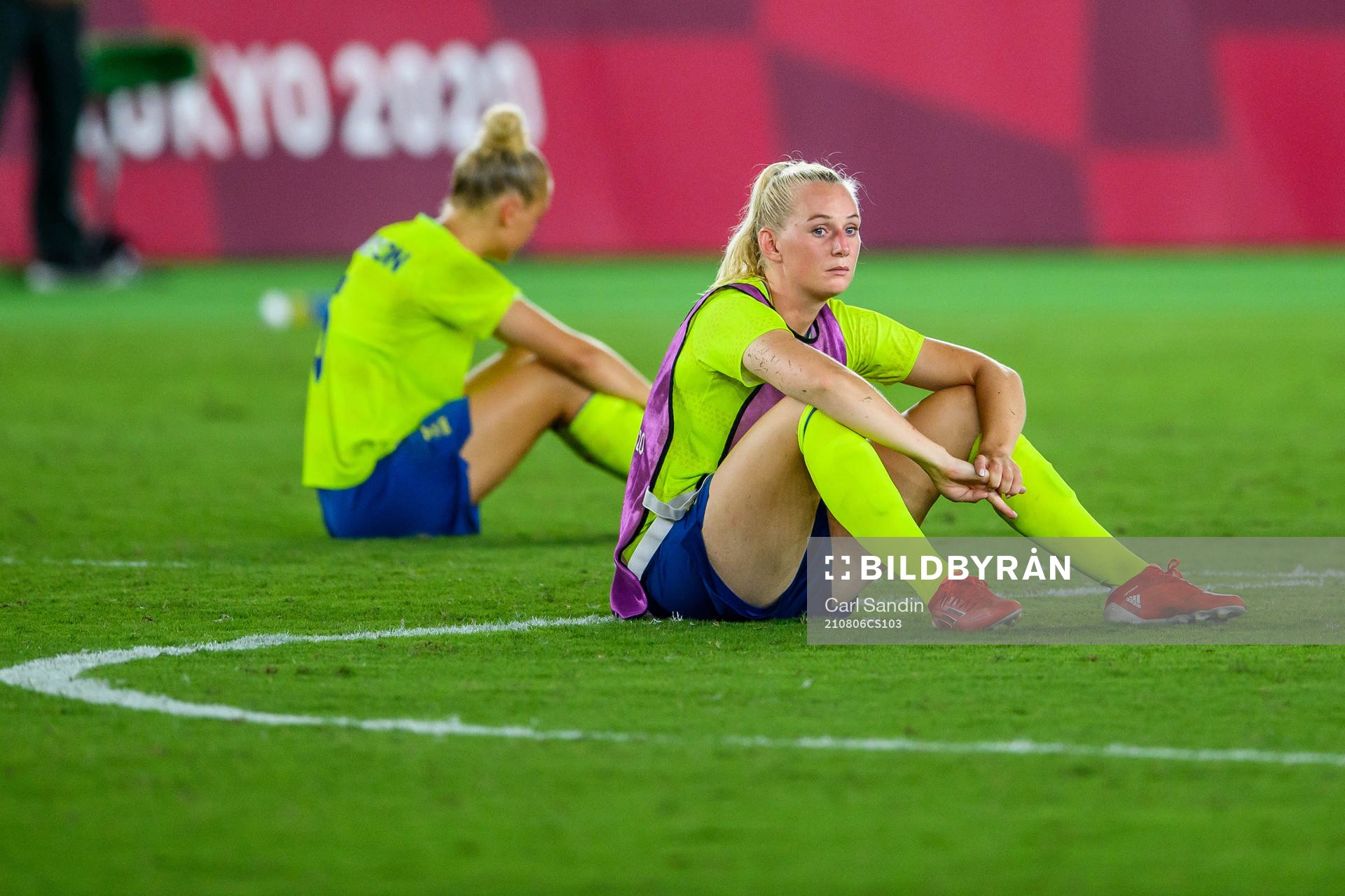 Stina Blackstenius of Sweden looks dejected
