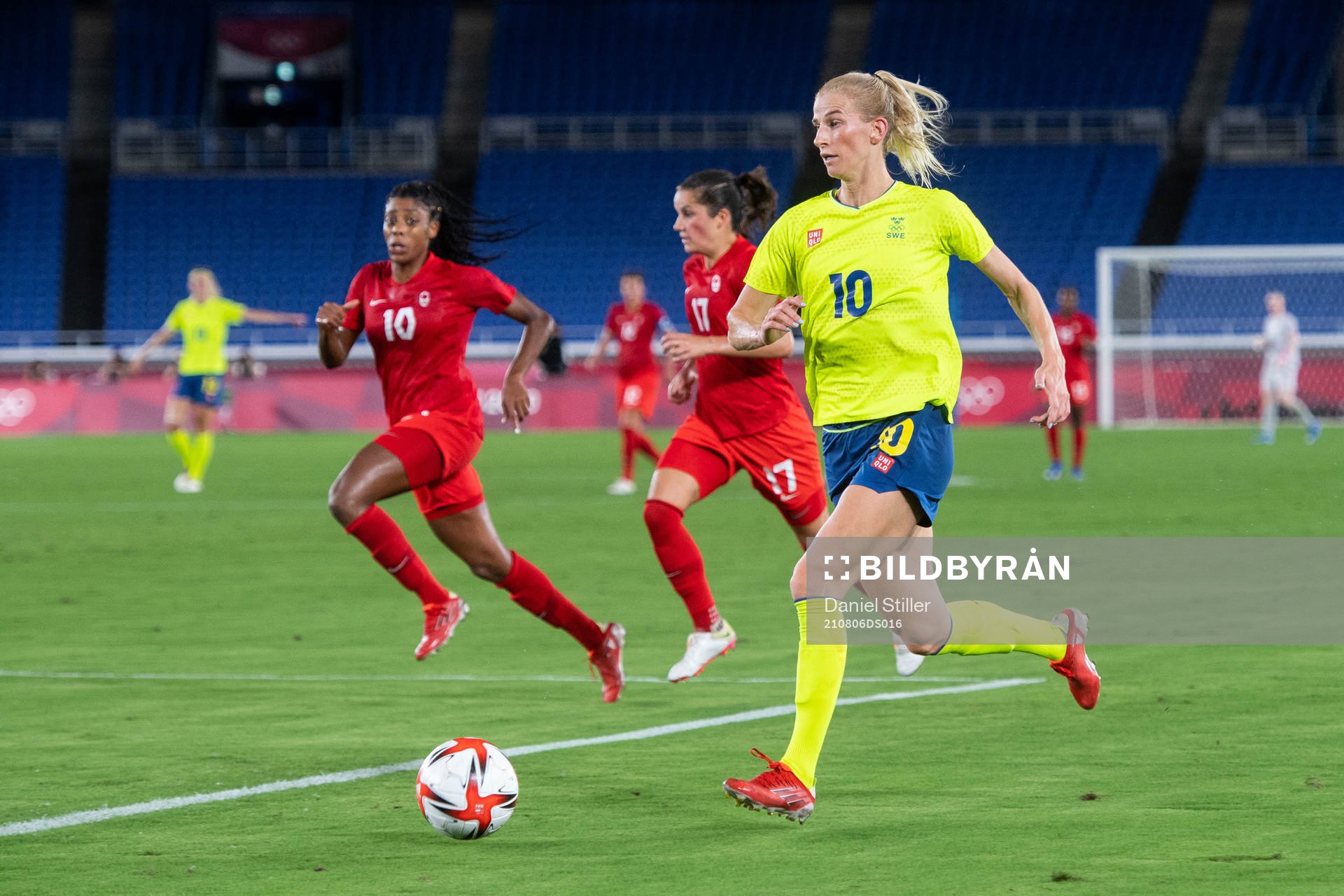 Sofia Jakobsson of Sweden in the women’s football final